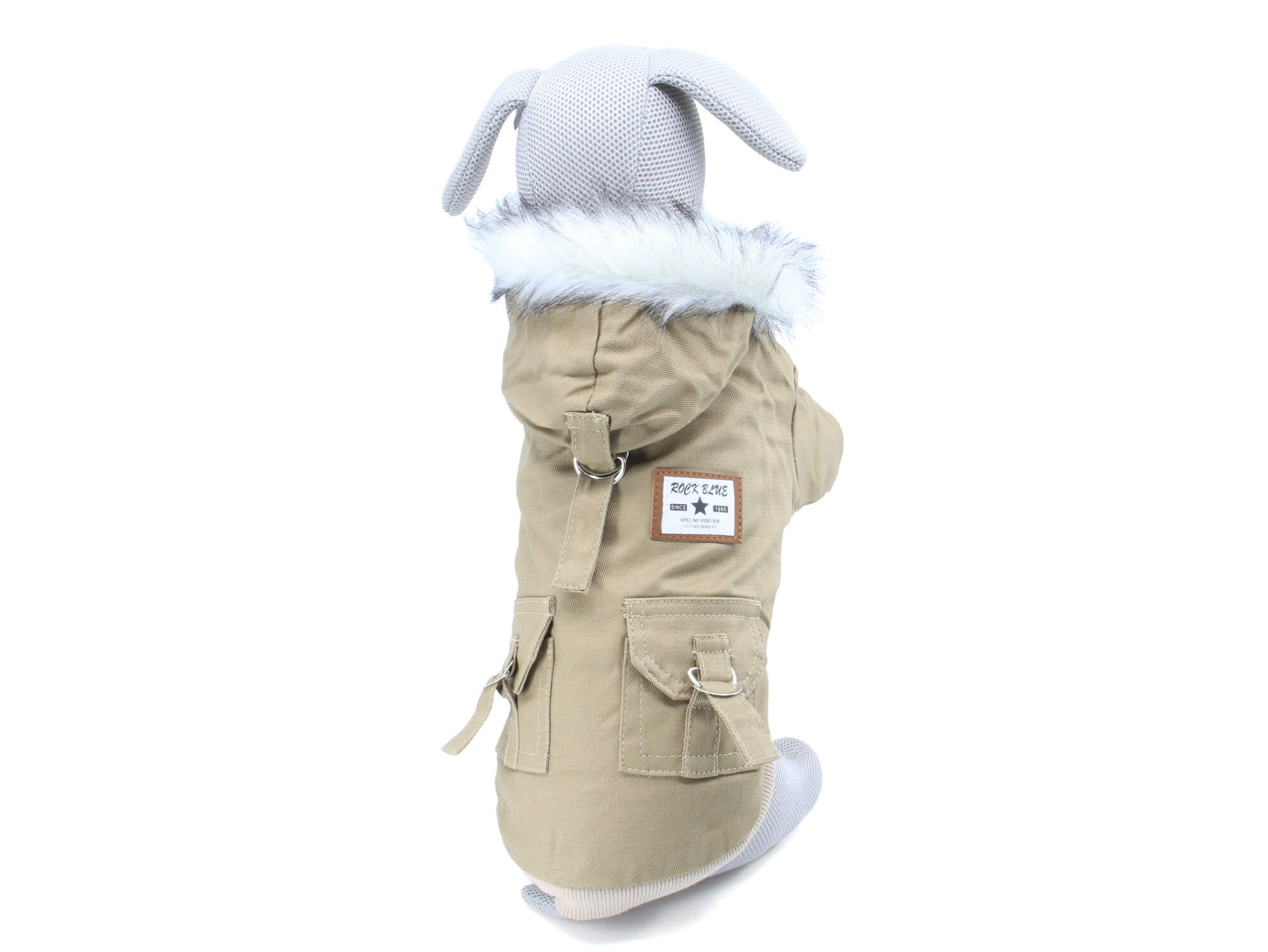 Levně Fur zimní bunda pro psa s kožíškem Barva: Béžová, Délka zad (cm): 31, Obvod hrudníku: 42 – 45 cm