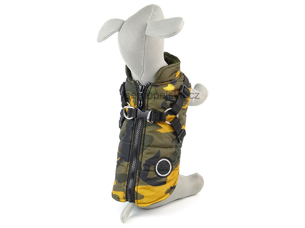 Vsepropejska Soldier maskáčová bunda pro psa na ZIP Barva: Oranžová, Délka zad (cm): 36, Obvod hrudníku: 40 - 49 cm