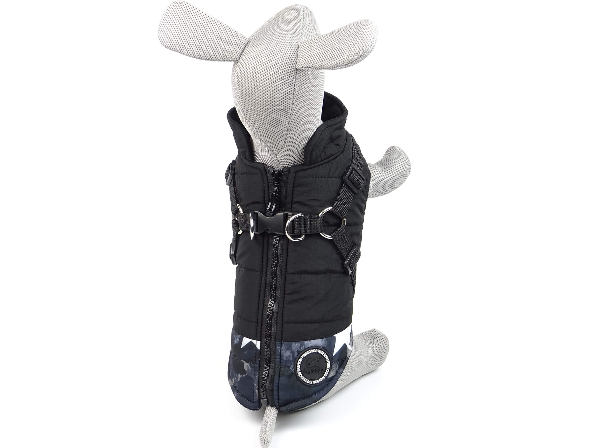 Vsepropejska Harness zimní bunda pro psa s postrojem Barva: Černá, Délka zad (cm): 28, Obvod hrudníku: 34 - 41 cm