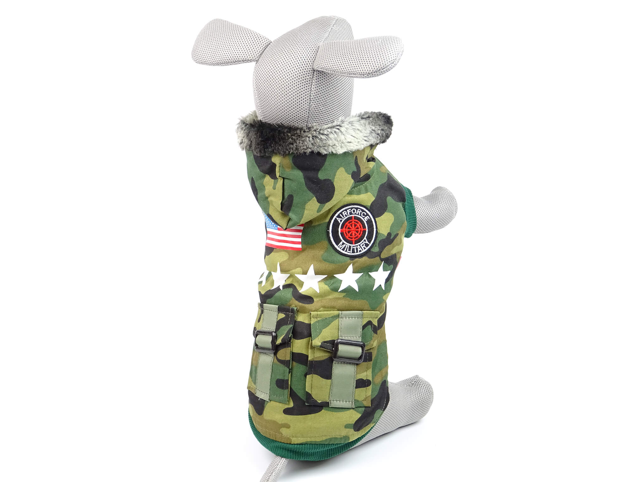Vsepropejska Military zelená maskáčová bunda pro psa Délka zad (cm): 30, Obvod hrudníku: 40 - 43 cm