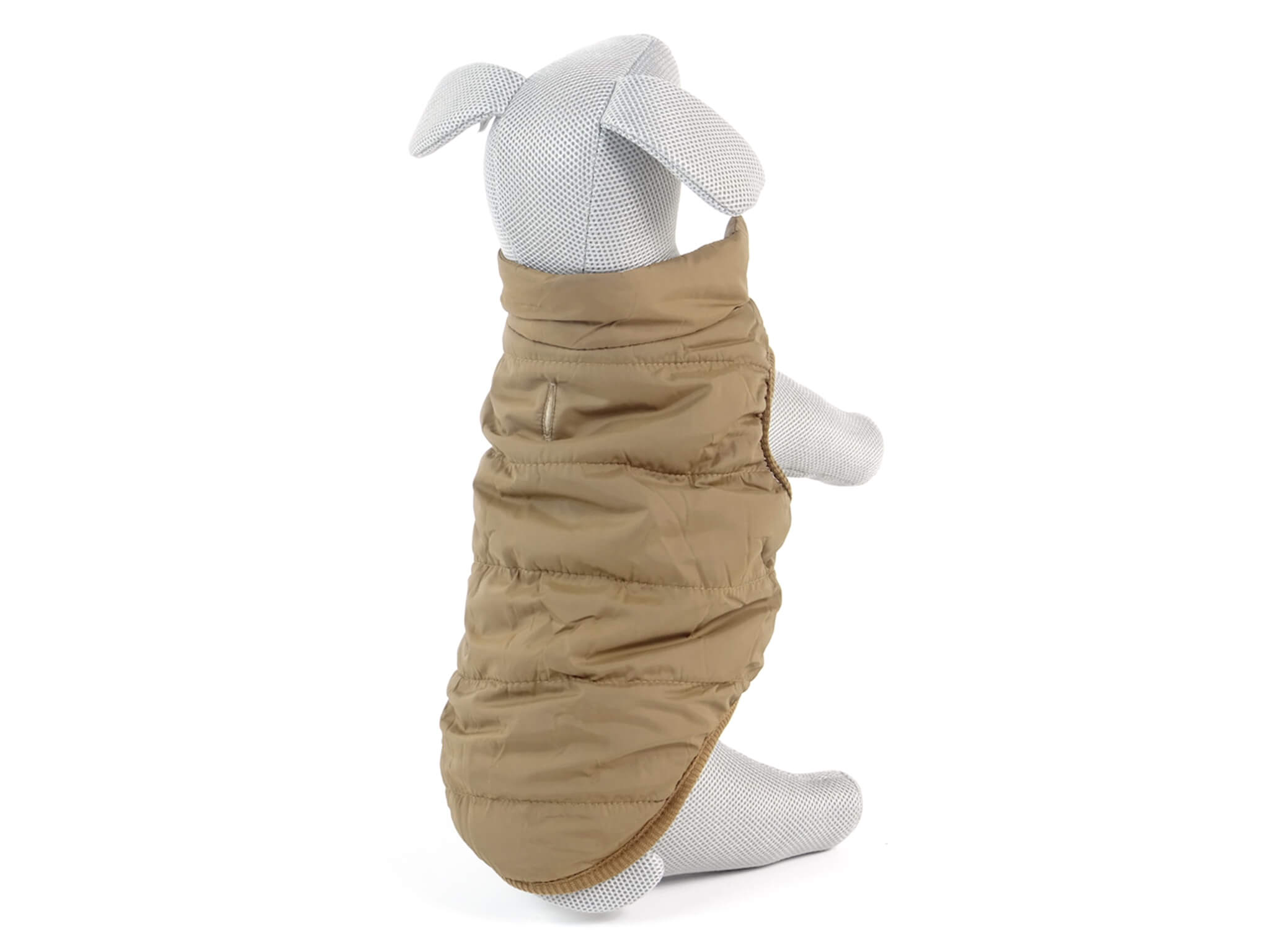 Levně Navy zimní bunda pro psa s kožíškem Barva: Hnědá, Délka zad (cm): 27, Obvod hrudníku: 43 - 46 cm