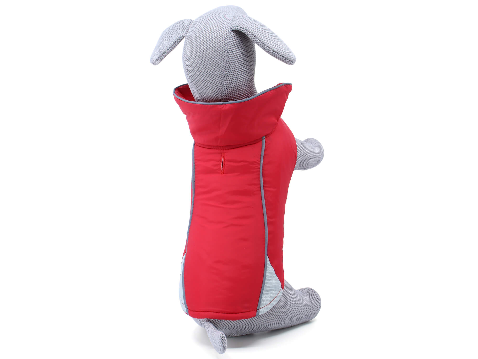 Levně Kit reflexní zimní bunda pro psa s límcem Barva: Červená, Délka zad (cm): 20, Obvod hrudníku: 31 - 34 cm