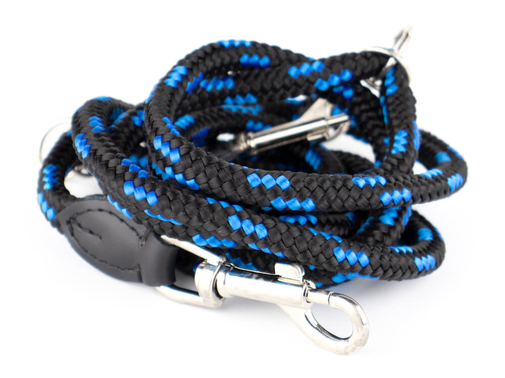 Vsepropejska Rope přepínací vodítko pro psa | 220 cm Barva: Černo-modrá, Šířka vodítka: 1 cm