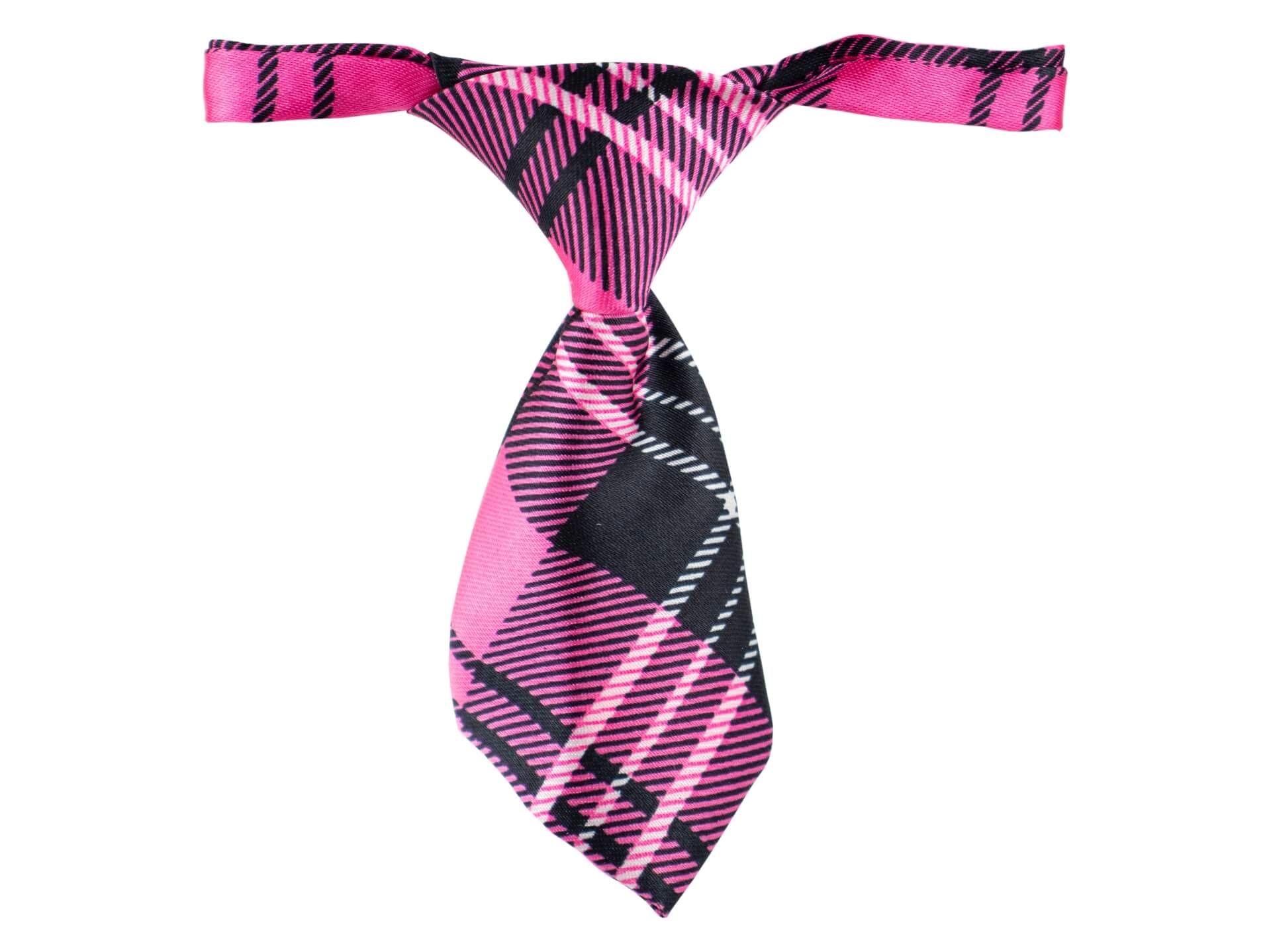 Levně Jef černo-růžová károvaná kravata pro psa