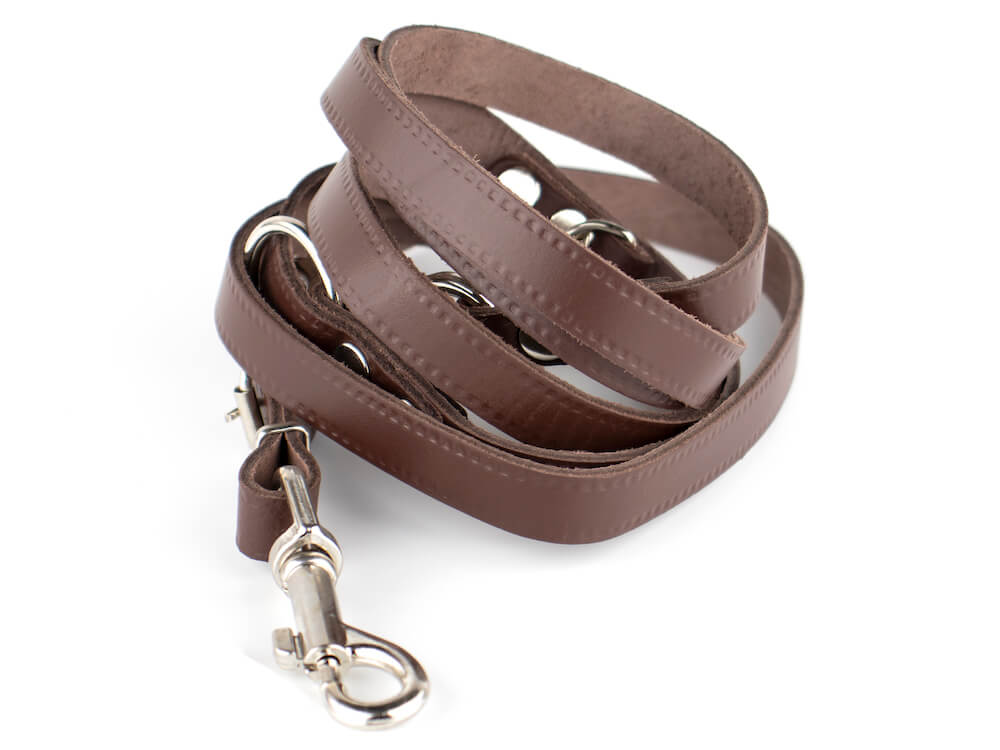 Vsepropejska Leather kožené přepínací vodítko pro psa | 220cm Barva: Hnědá, Délka vodítka: 220 cm