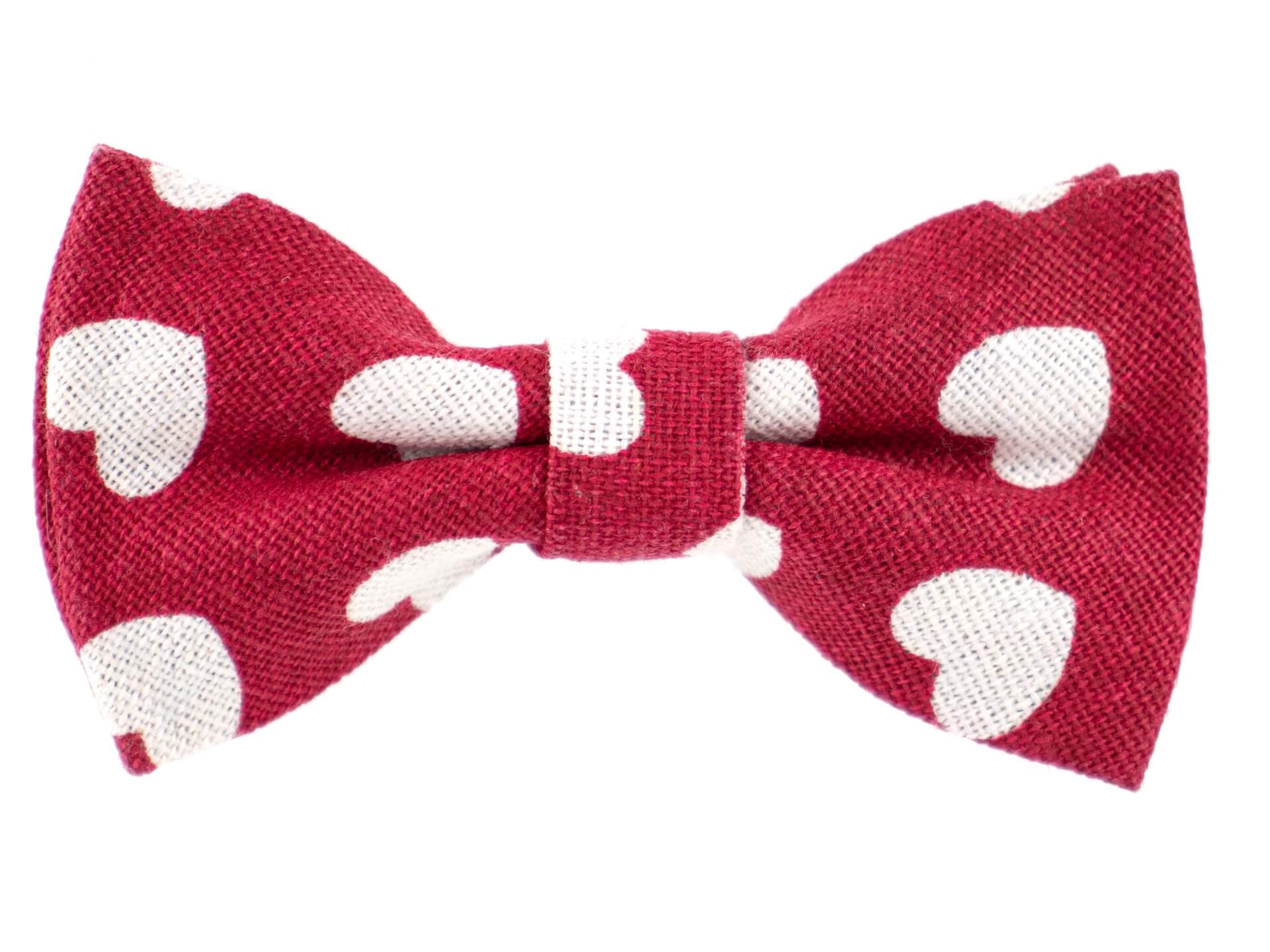 Vsepropejska Pattern červený motýlek se srdíčky pro psa