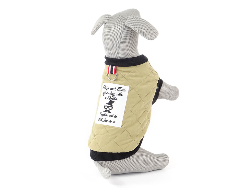 Levně Ara béžová prošitá bunda pro psa Barva: Béžová, Délka zad (cm): 25, Obvod hrudníku: 32 - 38 cm