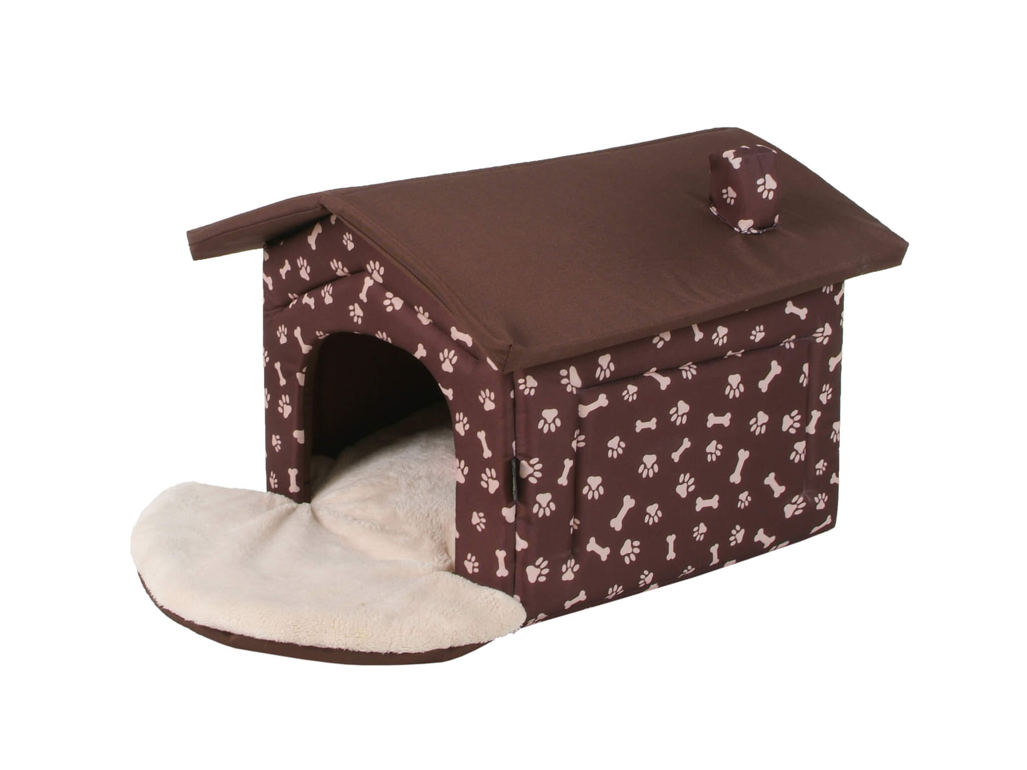 I love pets Bouda pro psa s potiskem tlapek Barva: Hnědá, Rozměr (cm): 80 x 65