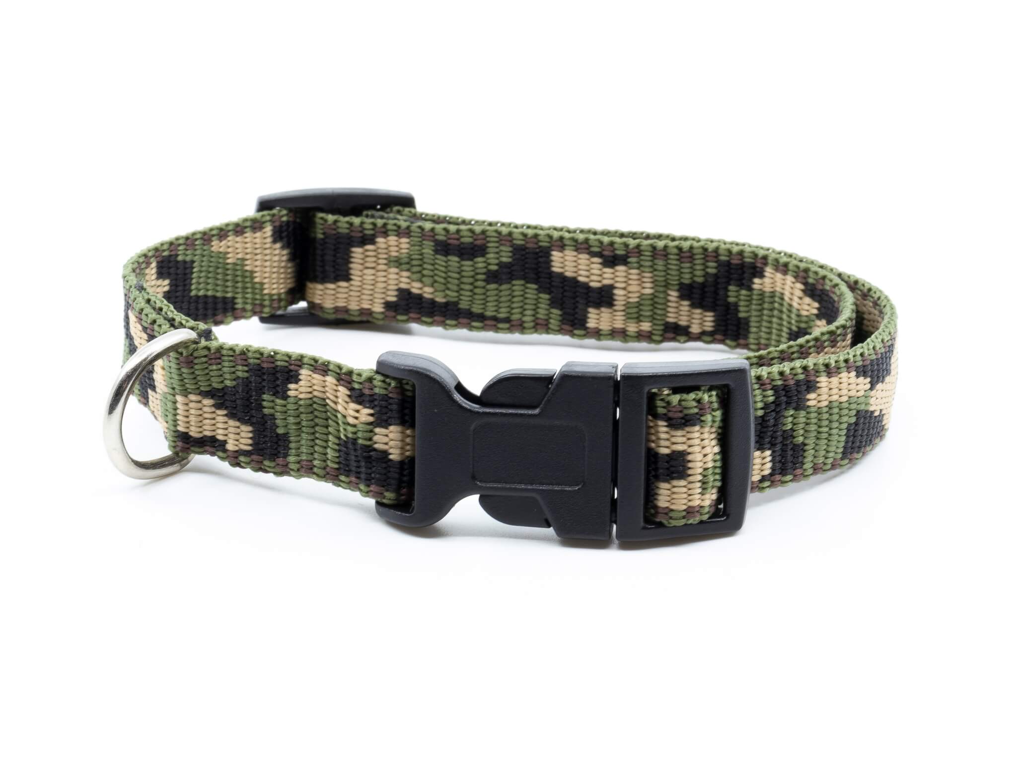 Levně Army zelený obojek pro psa | 24 - 45 cm Barva: Tmavě zelená, Obvod krku: 24 - 35 cm