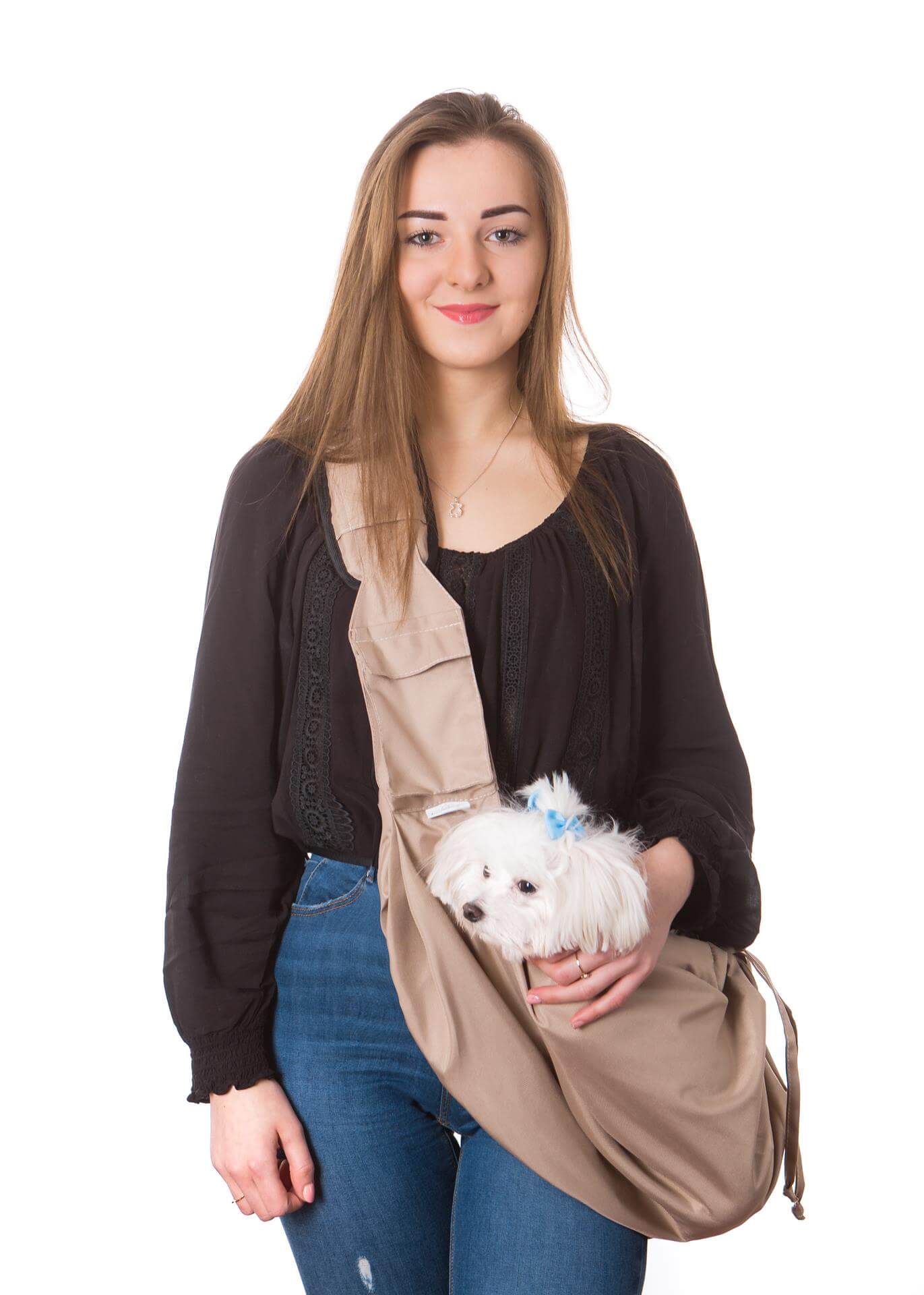 HobbyDog Vox cestovní taška pro psa přes rameno Barva: Béžová