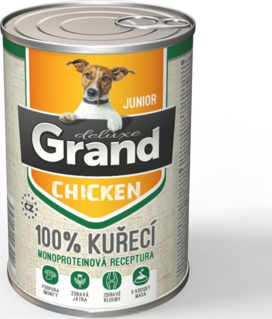Grand deluxe 100% kuřecí konzerva pro psa junior Hmotnost (g): 400