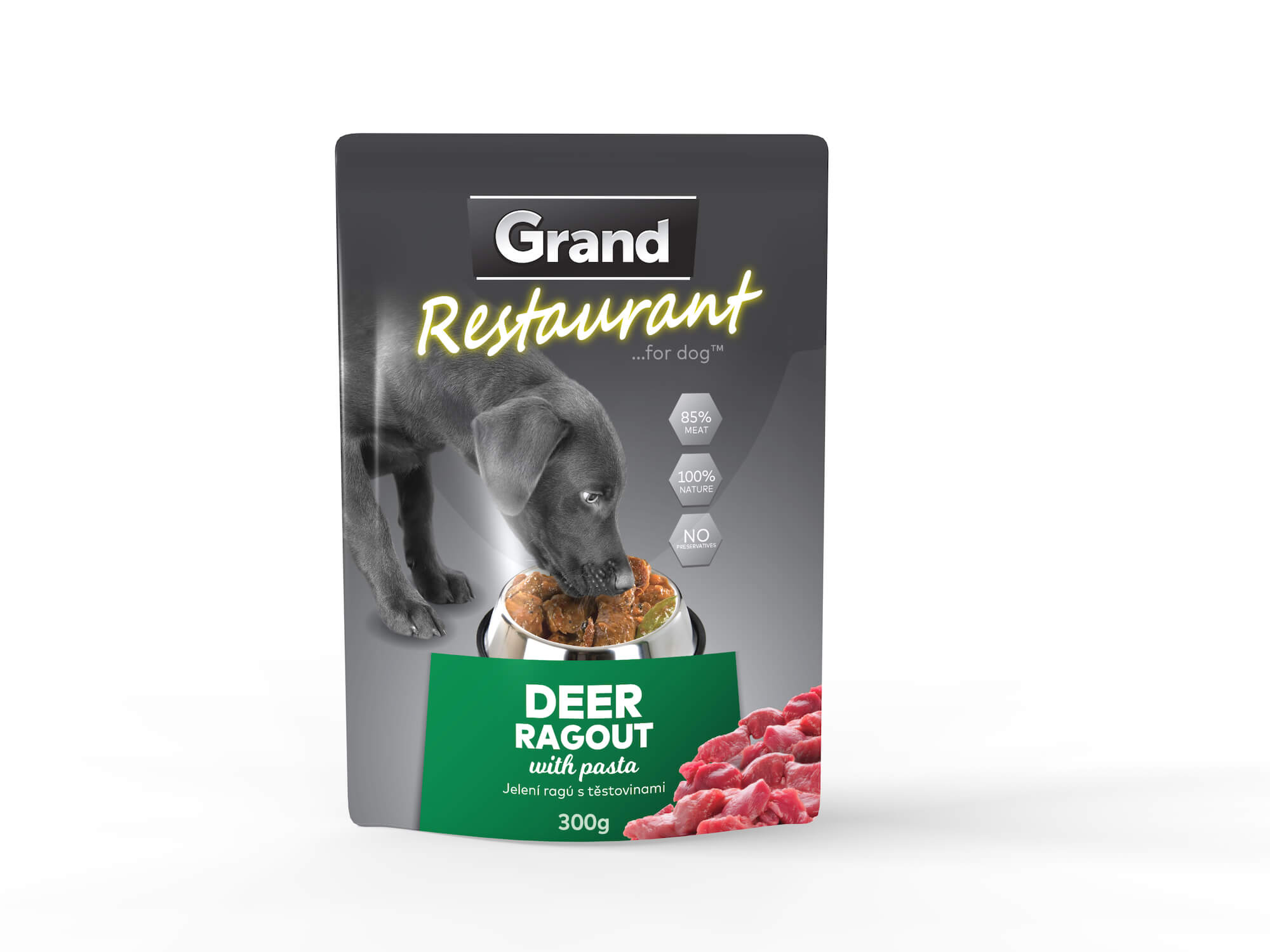 Grand restaurant jelení ragú s těstovinami kapsička pro psy | 300g