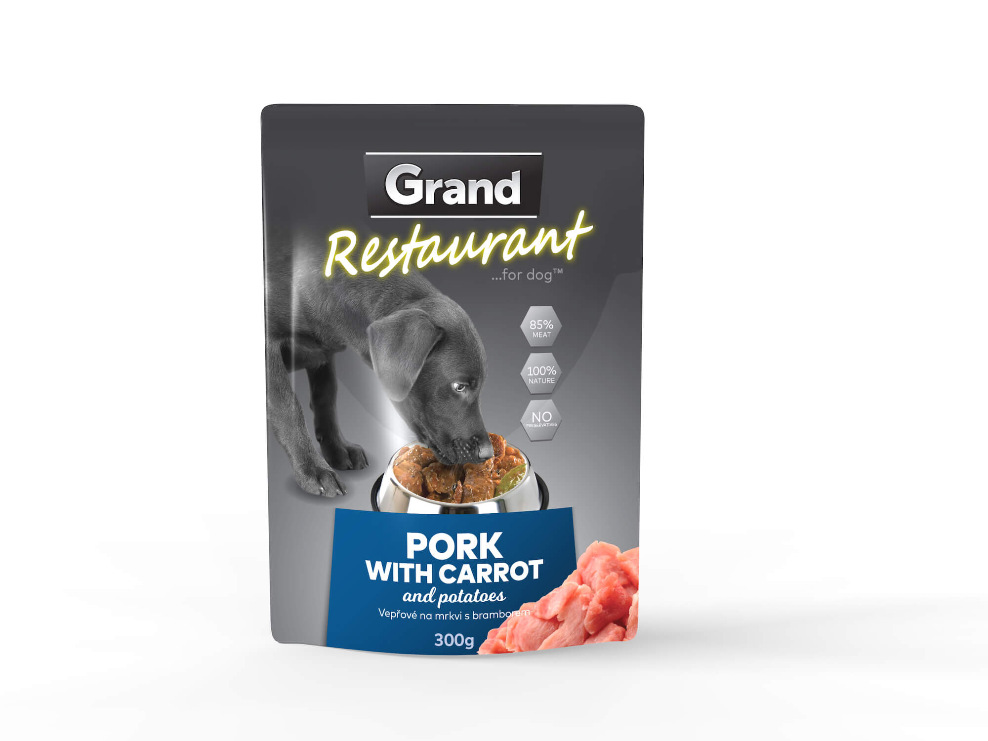 Grand restaurant vepřové na mrkvi s bramborem kapsička pro psy | 300g