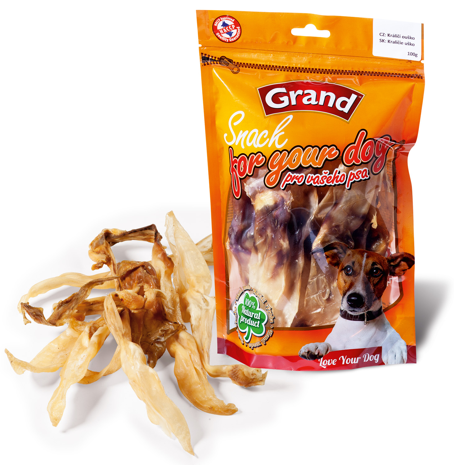 Grand sušené králičí ouško pro psa | 100g