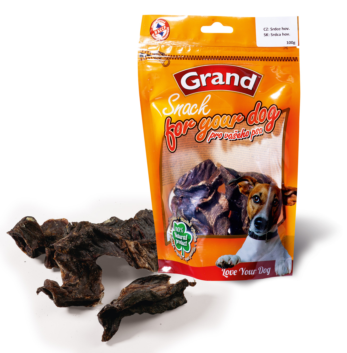 Grand sušené hovězí srdce pro psa | 100g