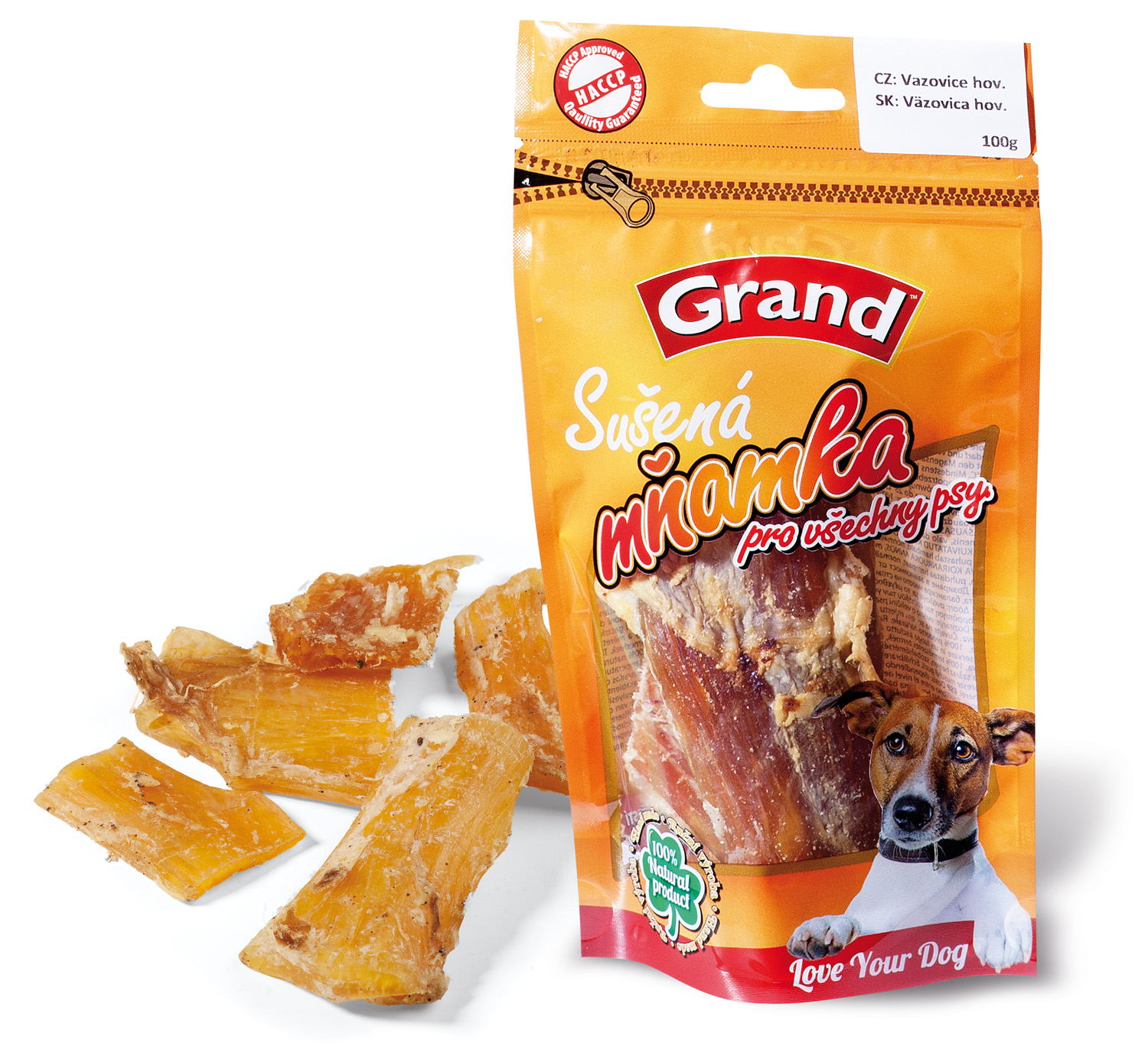 Grand sušená hovězí vazovice pro psa | 100g