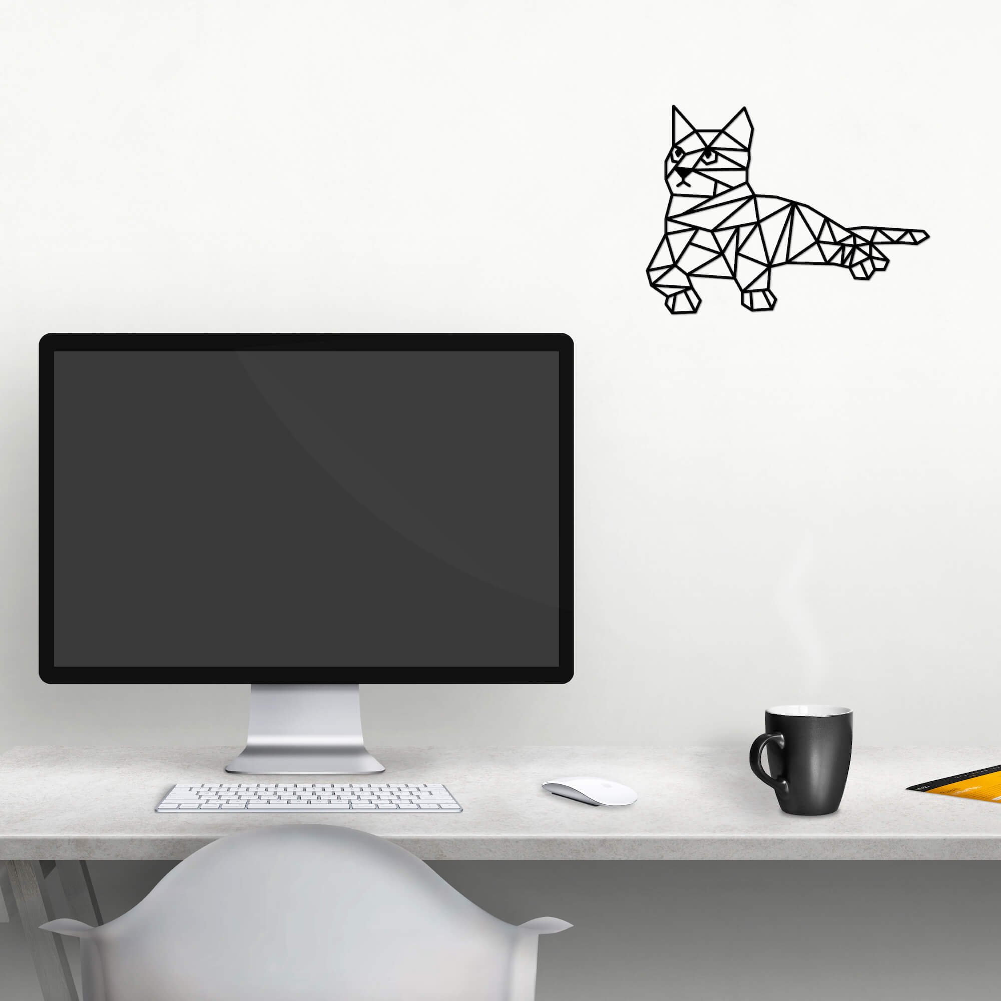 Vsepropejska Kočka V dřevěná dekorace na zeď Rozměr: 17 x 12,5 cm