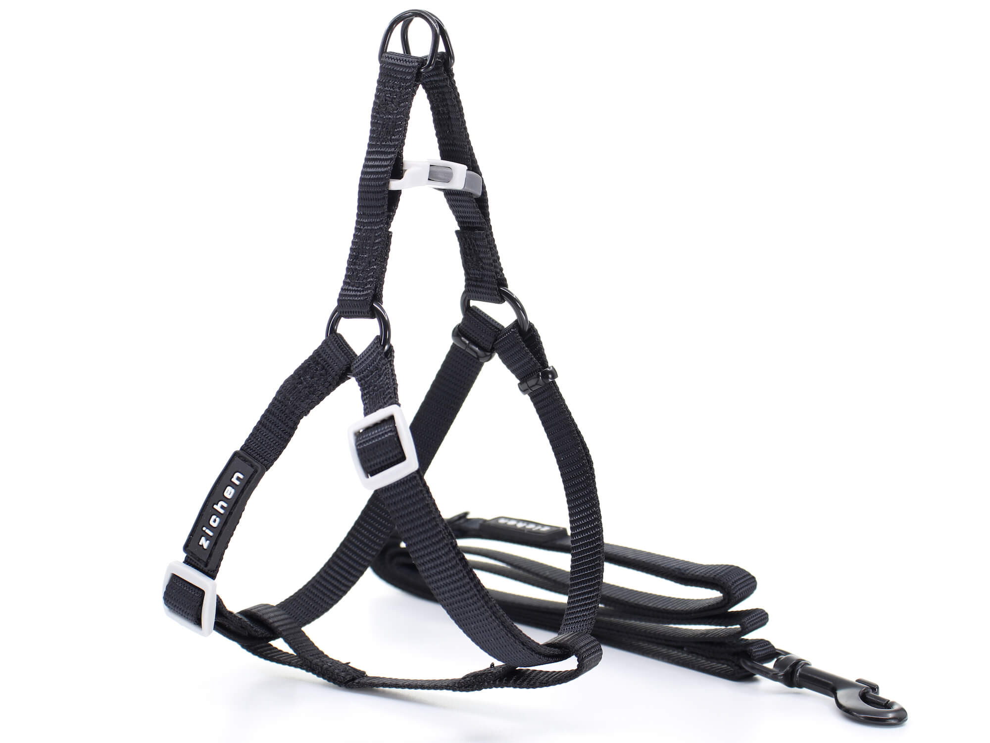 Vsepropejska Georgia černý postroj pro psa s vodítkem Barva: Černá, Obvod hrudníku: 44 - 60 cm