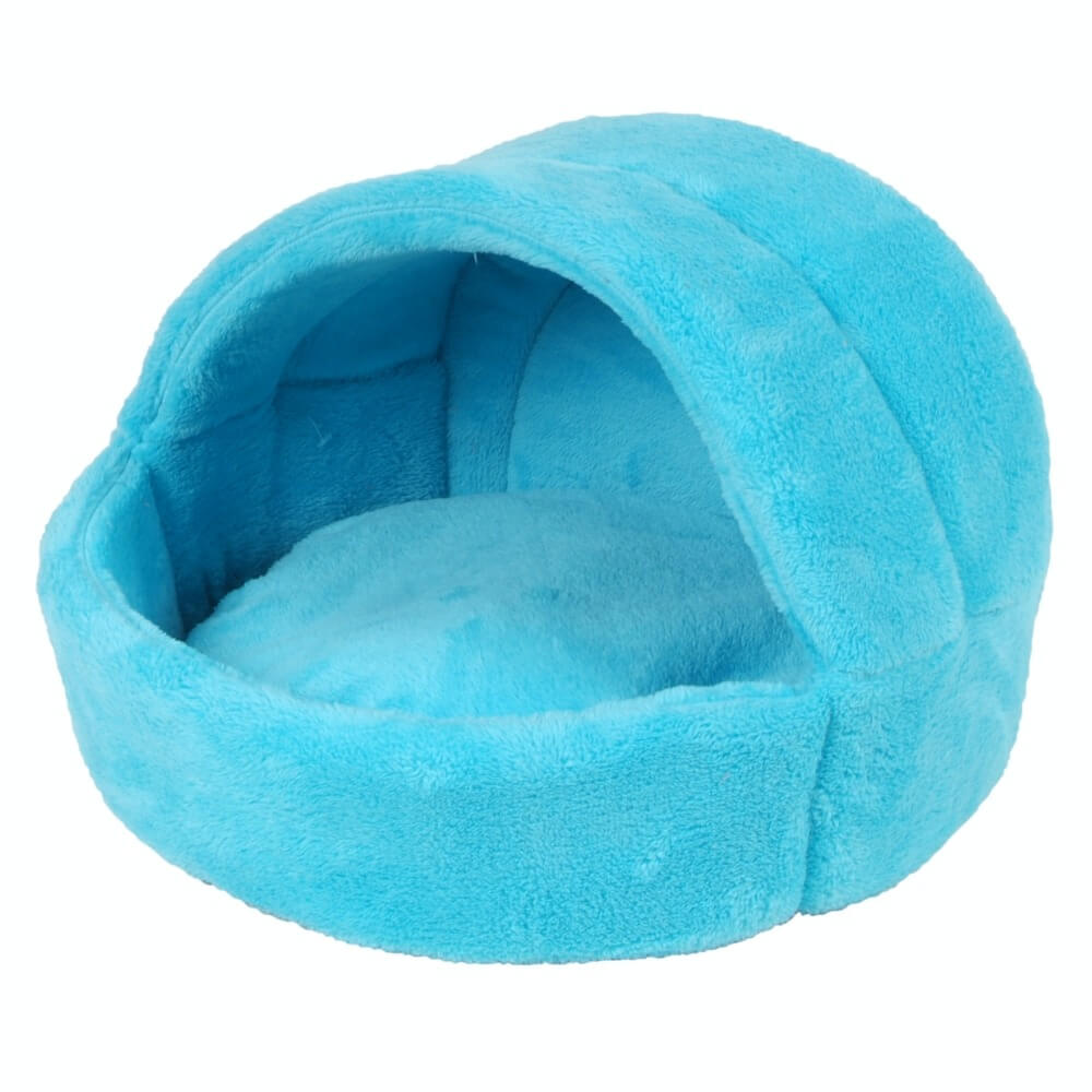I love pets Coral světle-modré iglú pro psa z fleecu
