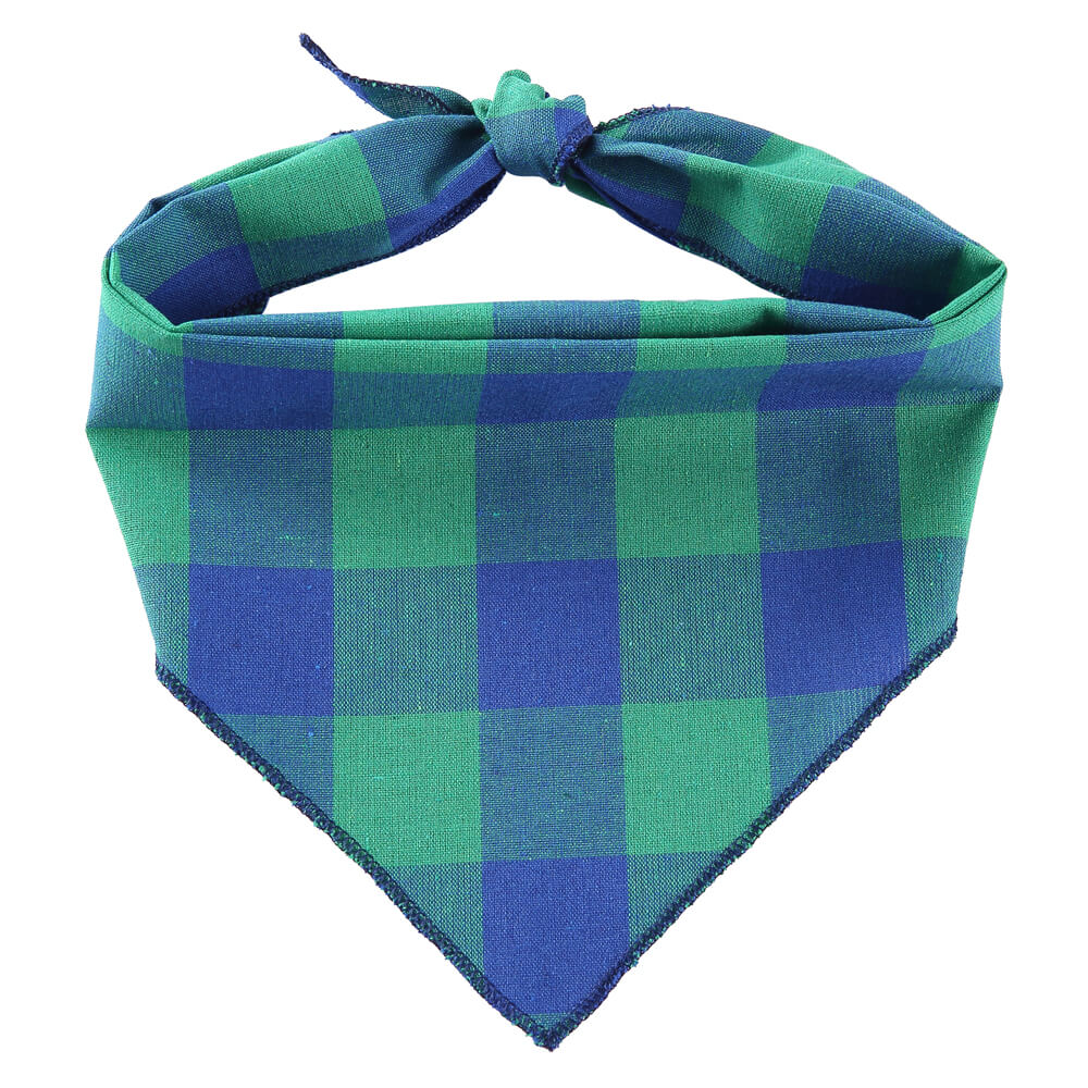 Levně Cedrik modro-zelený károvaný šátek pro psa Obvod krku: 30 - 57 cm
