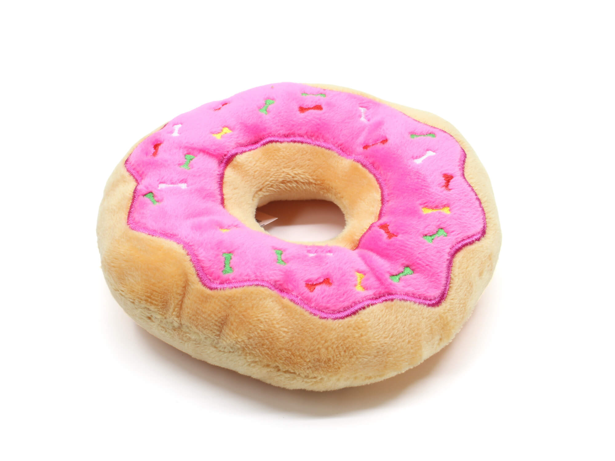 Vsepropejska Donut plyšová hračka pro psa | 13 cm Barva: Růžová