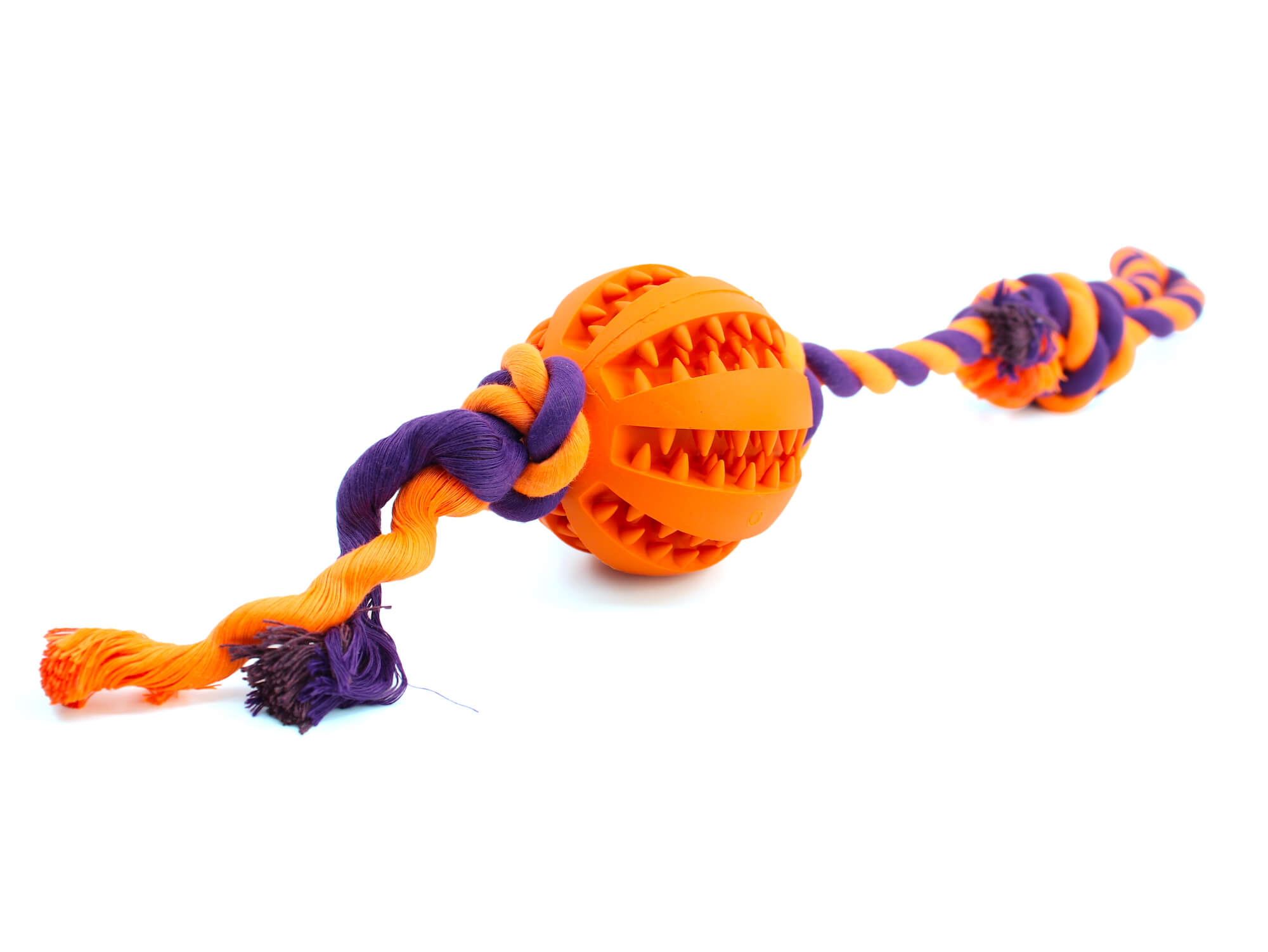 Vsepropejska Gila smyčka s dentálním míčkem pro psa Barva: Oranžová, Délka: 5 cm