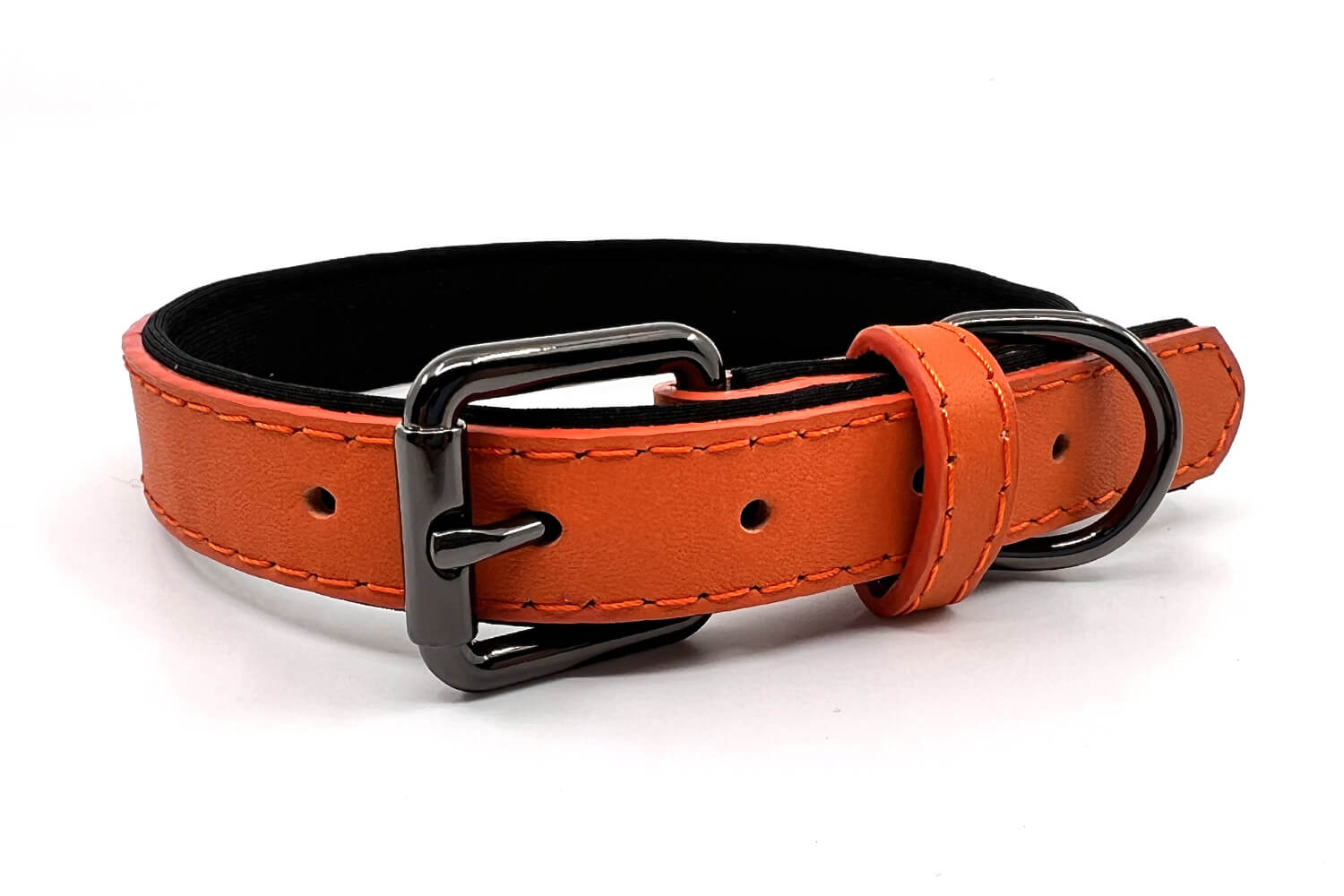 Vsepropejska Pasco kožený obojek pro psa | 24 - 43 cm Barva: Oranžová, Obvod krku: 34 - 43 cm, Šířka: 2,5 cm