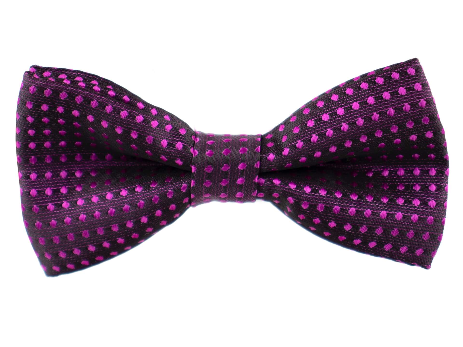 Vsepropejska Elegant tmavě-fialový motýlek pro psa s puntíky | 25 - 42 cm