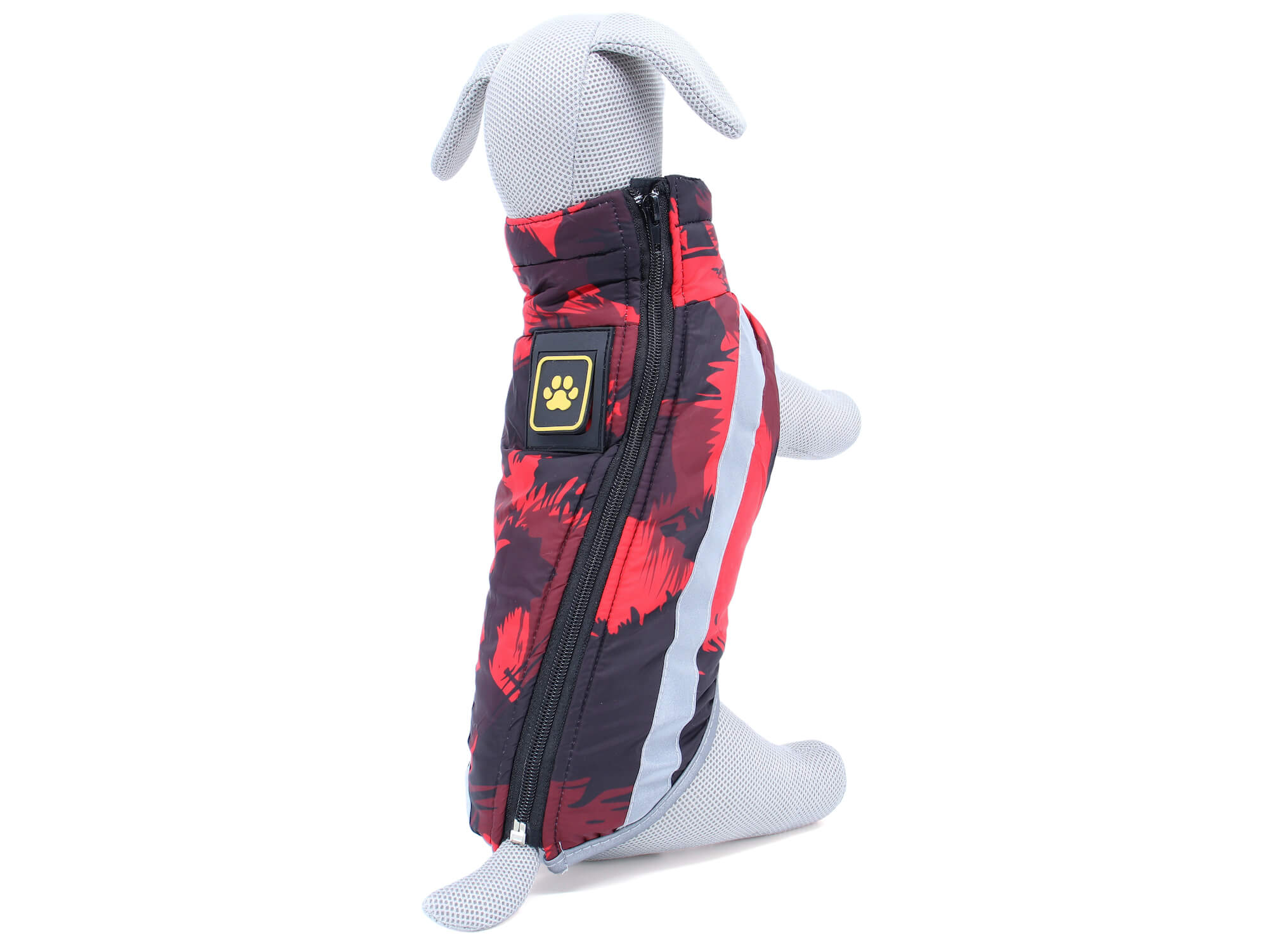 Vsepropejska Stern bunda pro psa na ZIP Barva: Červeno-černá, Délka zad (cm): 27, Obvod hrudníku: 34 - 36 cm