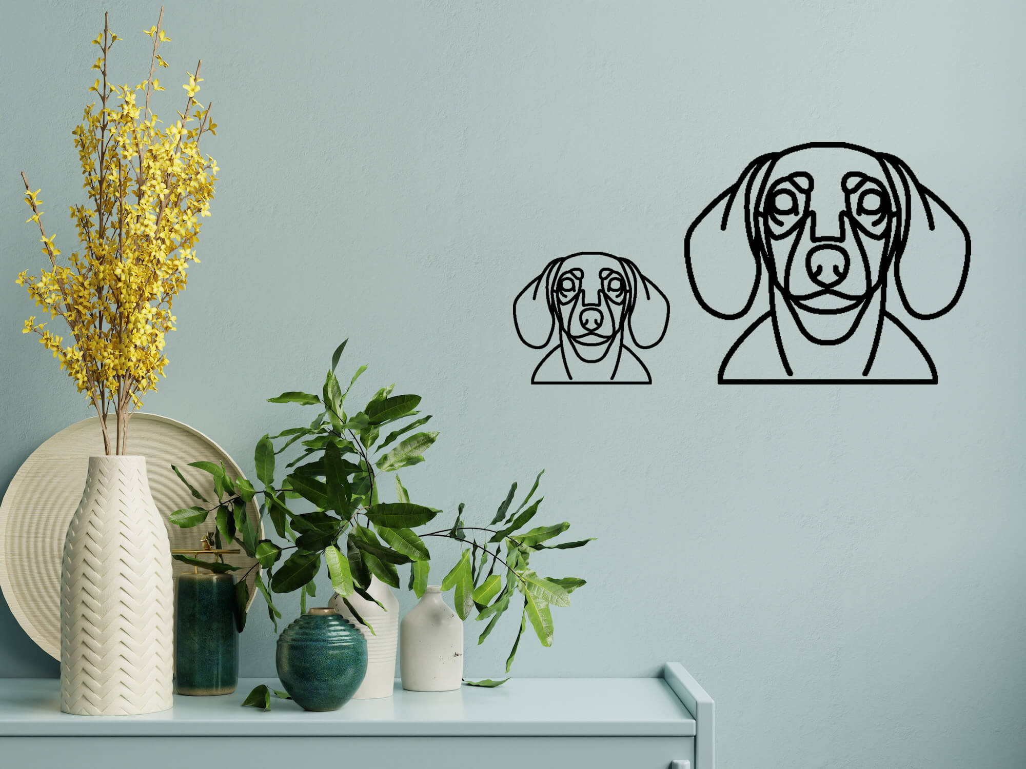 Vsepropejska Jezevčík III dřevěná dekorace na zeď Rozměr (cm): 17 x 14