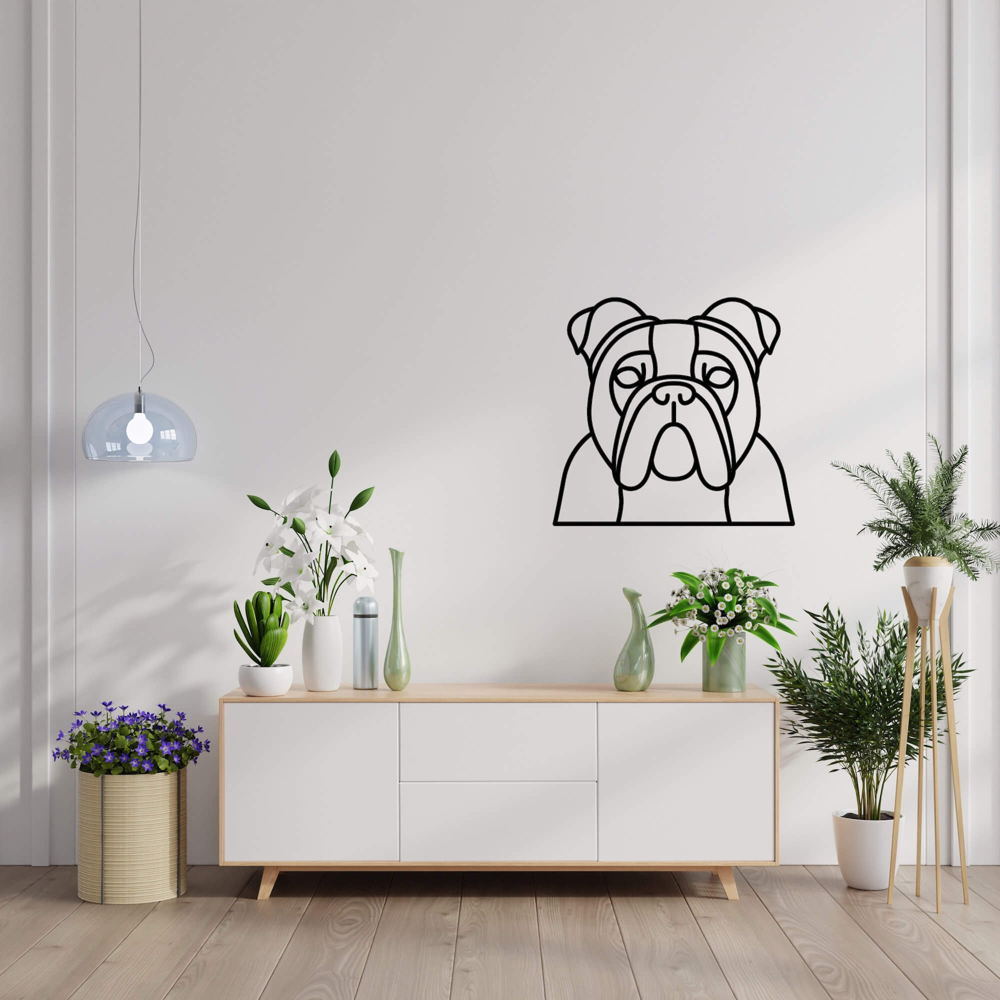 Vsepropejska Buldog dřevěná dekorace na zeď Rozměr (cm): 17 x 16