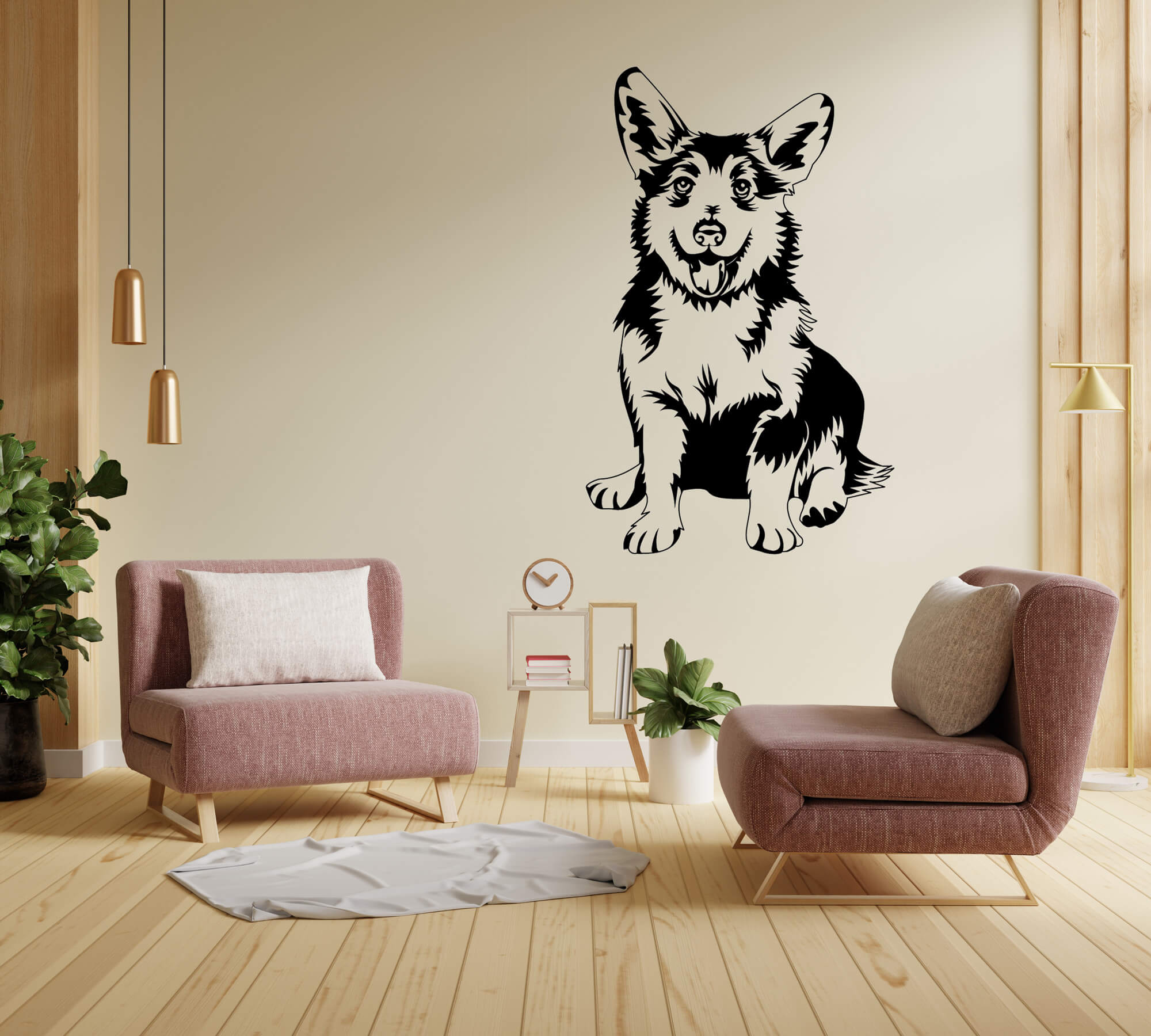 Vsepropejska Welsh Corgi Pembroke dřevěná dekorace na zeď Rozměr (cm): 38 x 25, Typ: Corgi 2