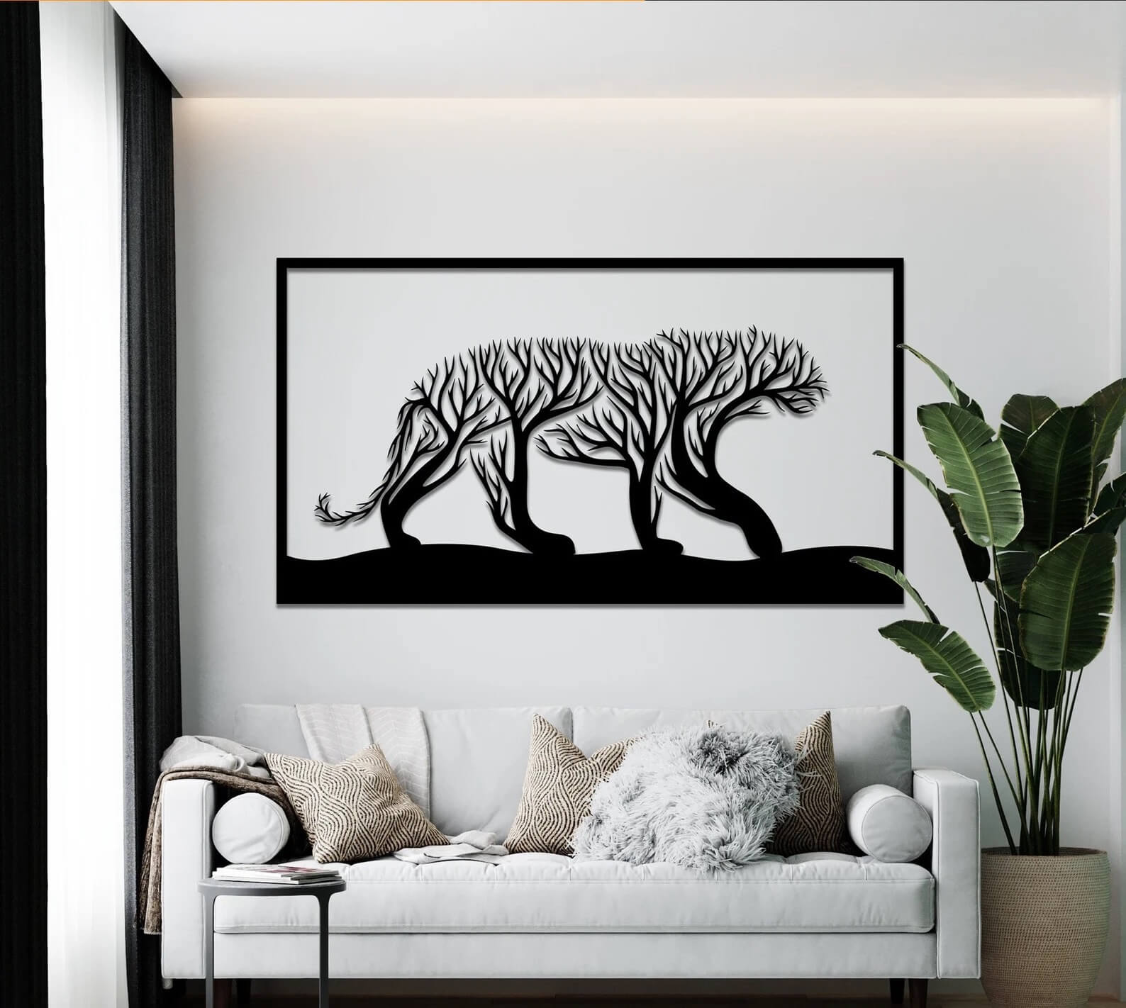 Vsepropejska Strom života puma dekorace na zeď Rozměr (cm): 38 x 20, Dekor: Černá