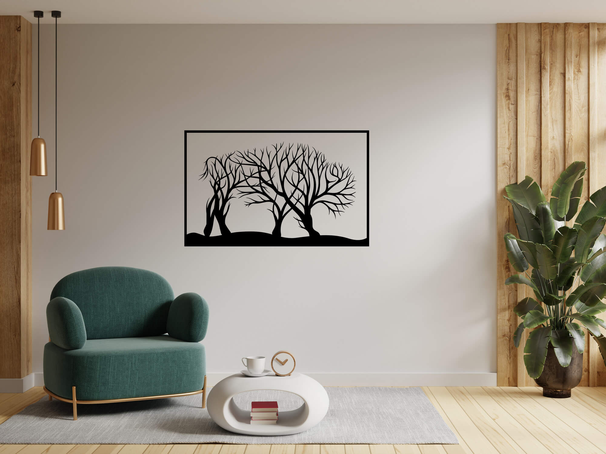 Levně Strom života buvol dekorace na zeď Rozměr (cm): 38 x 23, Dekor: Černá