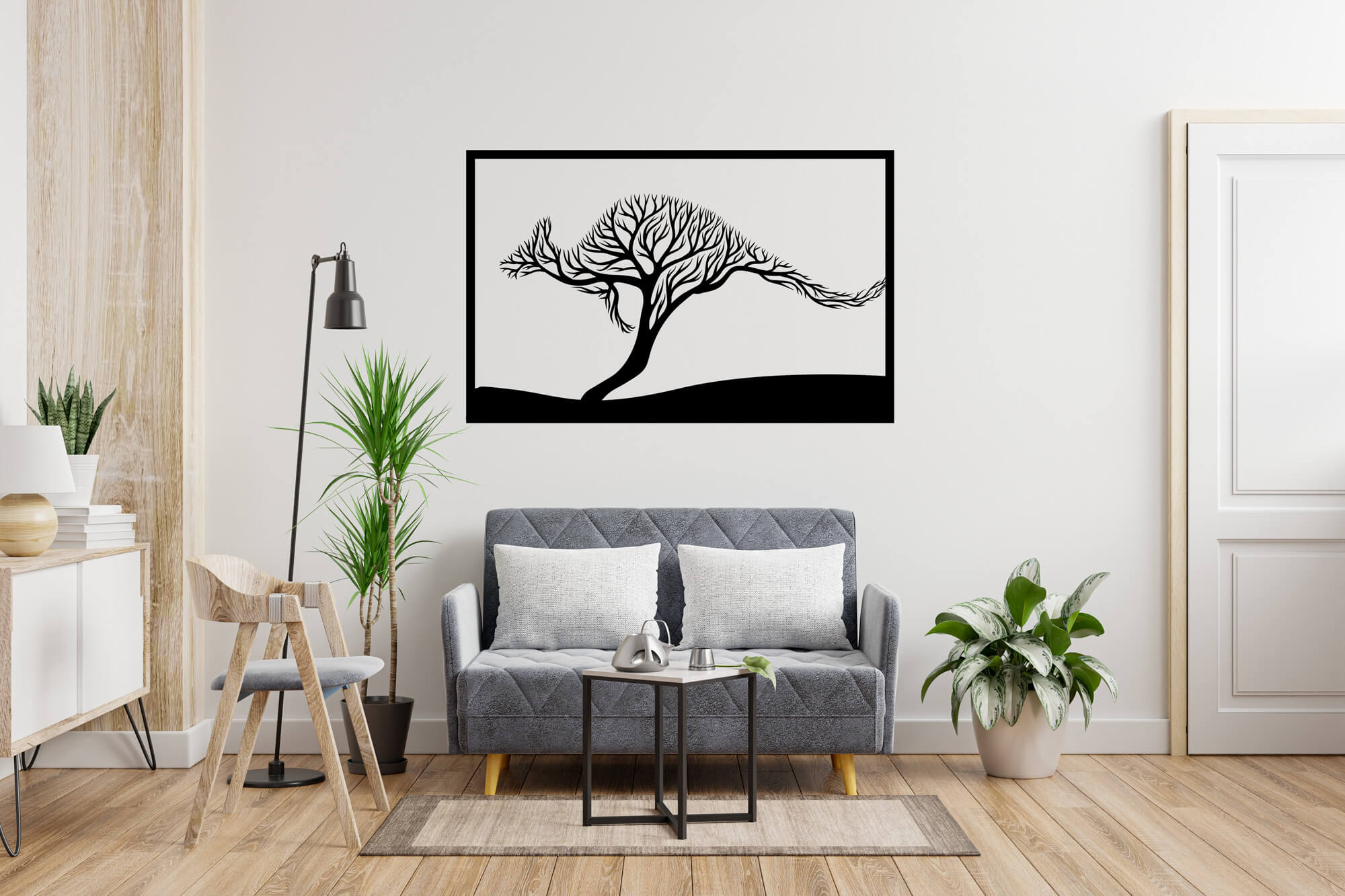 Levně Strom života klokan dekorace na zeď Rozměr (cm): 38 x 23, Dekor: Černá