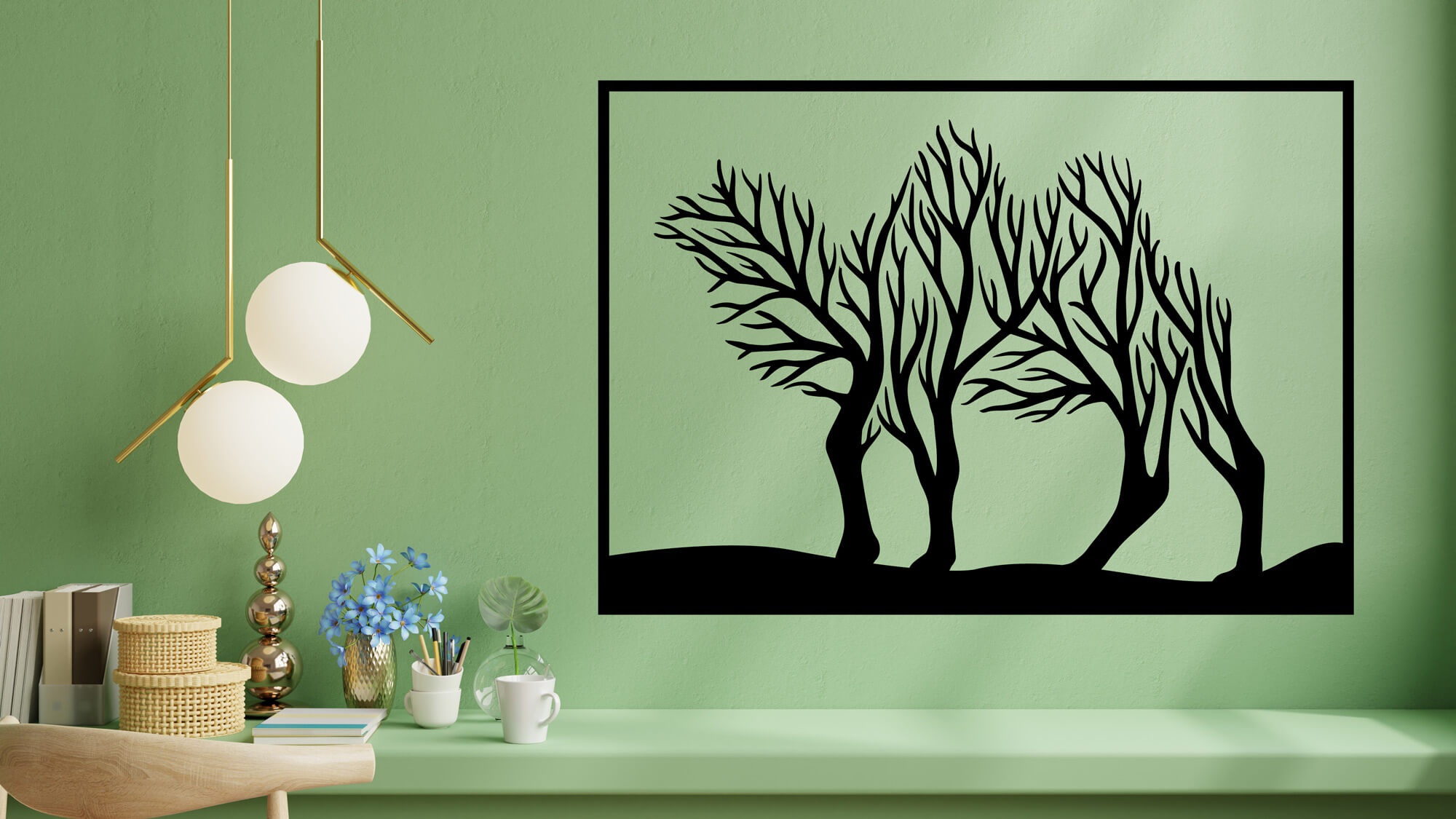 Levně Strom života velbloud dekorace na zeď Rozměr (cm): 38 x 26, Dekor: Černá