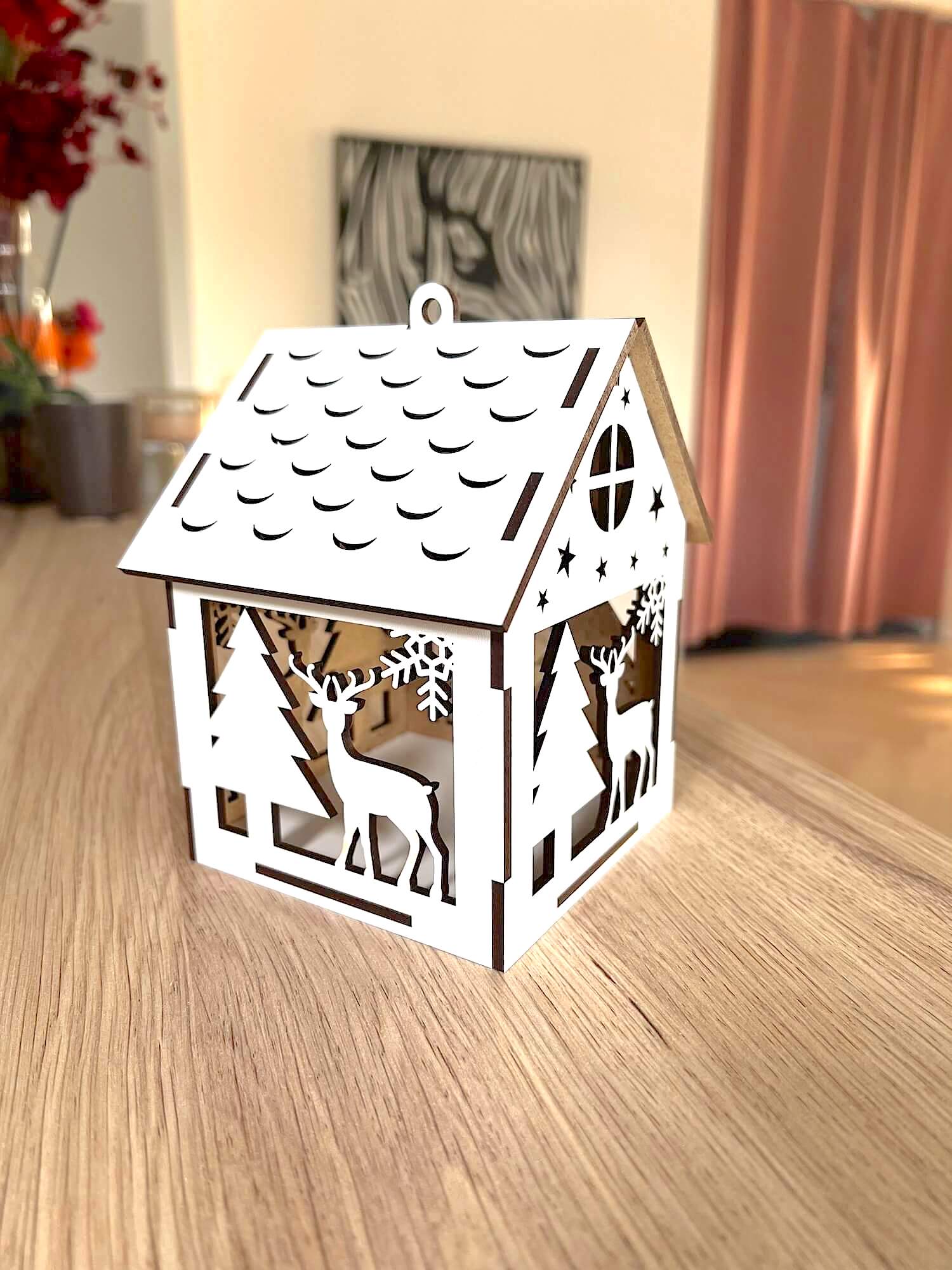 Vsepropejska Bílý Vánoční domeček Rozměr (cm): 10 x 7, Typ: Chaloupka 2