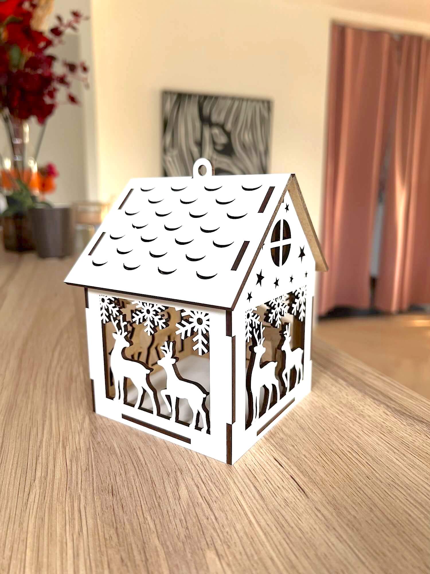 Vsepropejska Bílý Vánoční domeček Rozměr (cm): 10 x 7, Typ: Chaloupka 1
