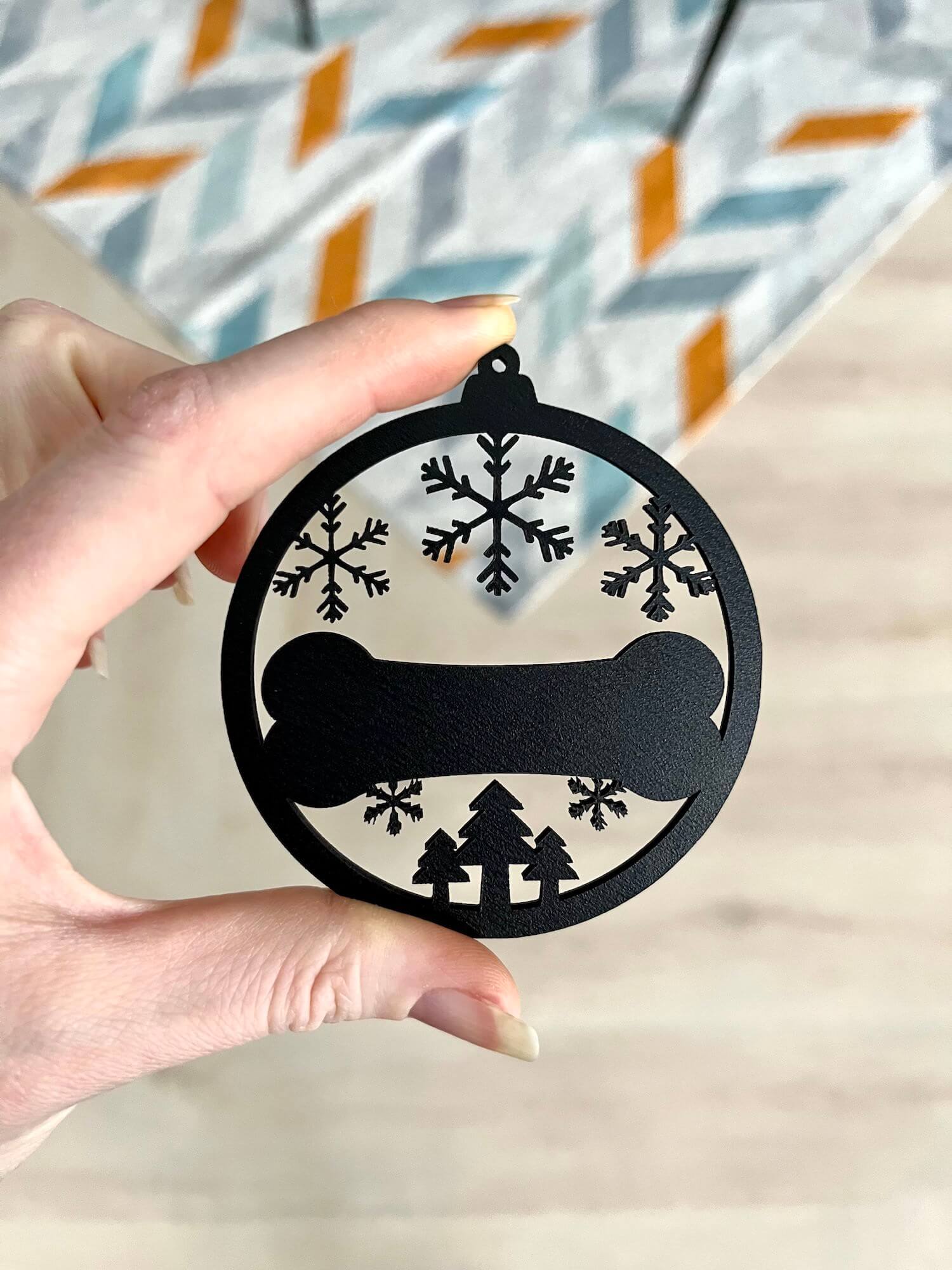 Vsepropejska Vánoční baňka s motivem psa 10 Barva: Černá, Průměr: 8 cm