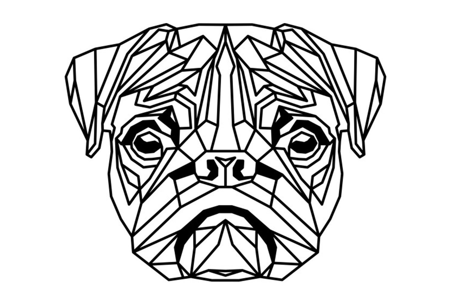Vsepropejska Mops 4 dřevěná dekorace na zeď Rozměr (cm): 40 x 32