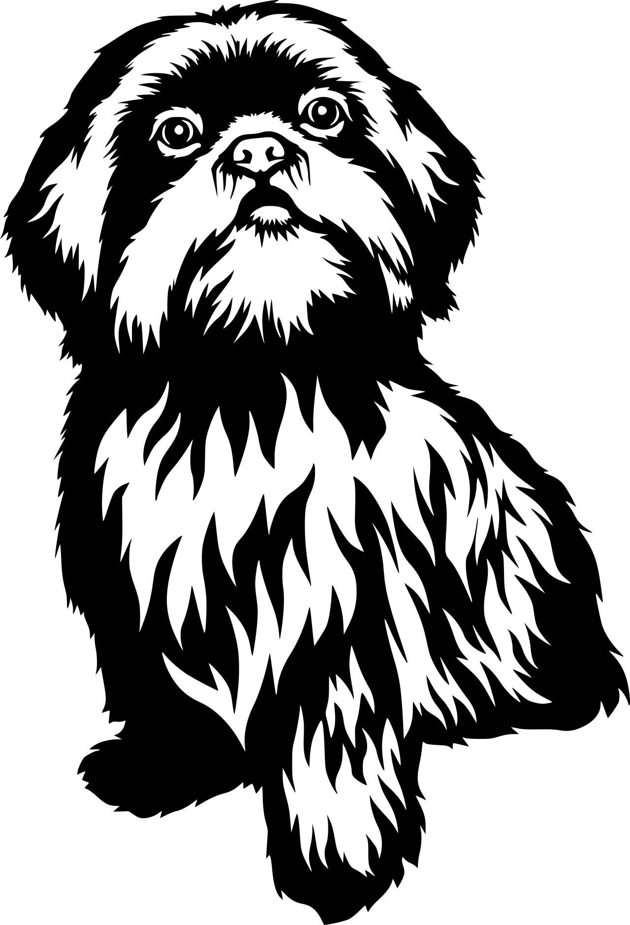 Levně Shih - tzu dřevěná dekorace na zeď Rozměr (cm): 38 x 25