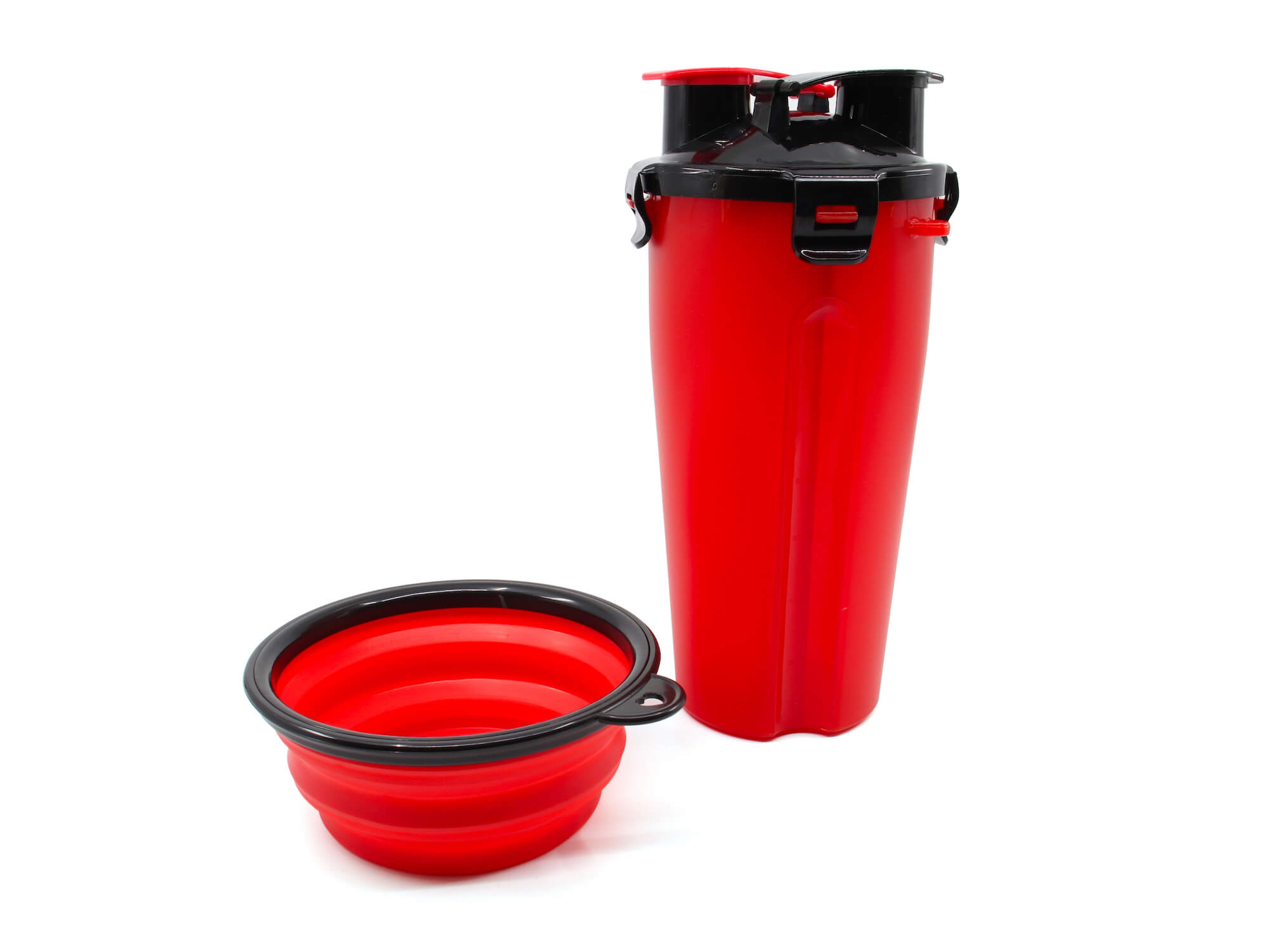 Vsepropejska Lisa cestovní láhev pro psa 750 ml + miska Barva: Červená