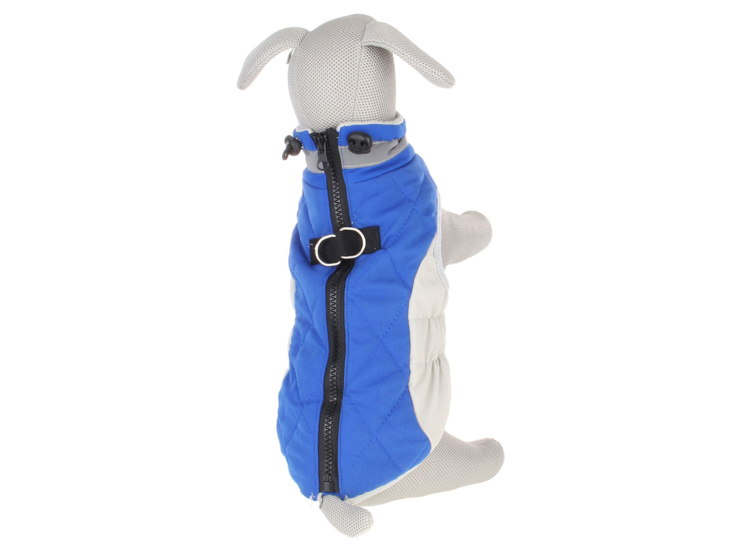 Vsepropejska Tremy zimní bunda pro psa s kroužky Barva: Modrá, Délka zad (cm): 35, Obvod hrudníku: 44 - 48 cm