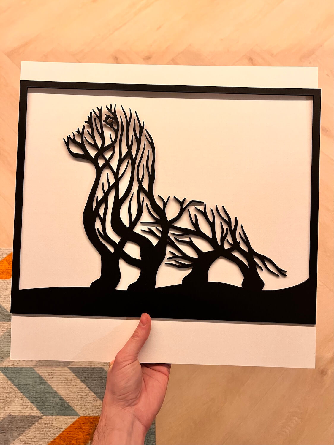 Levně Strom života jezevčík dekorace na zeď Rozměr (cm): 38 x 29, Dekor: Černá
