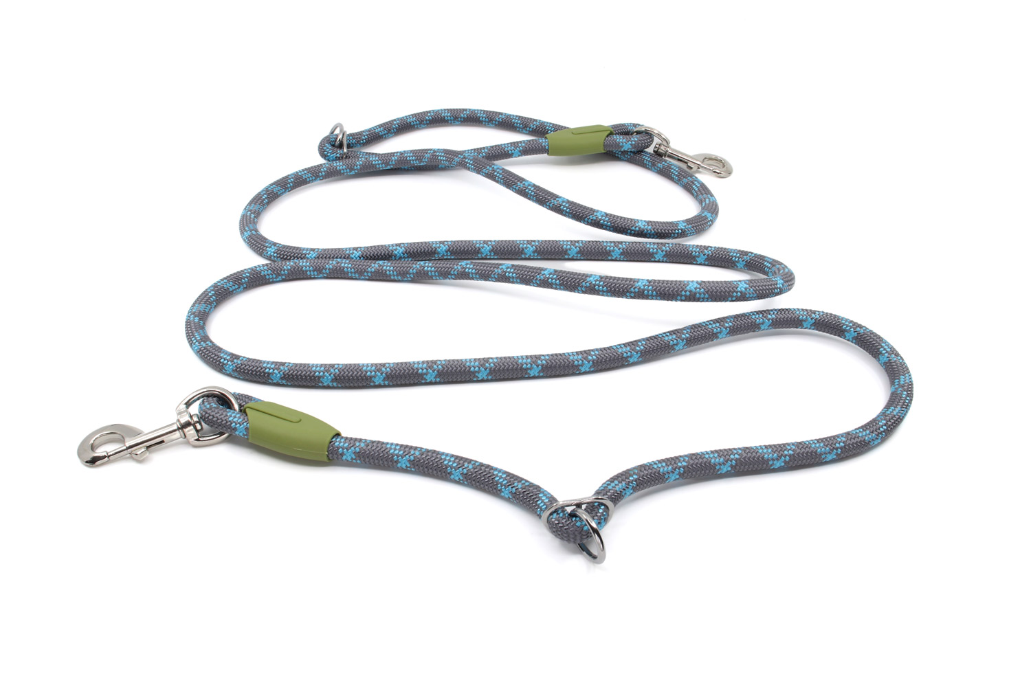 Vsepropejska Lasky přepínací vodítko pro psa | 270 cm Barva: Šedo-modrá, Délka vodítka: 230 cm