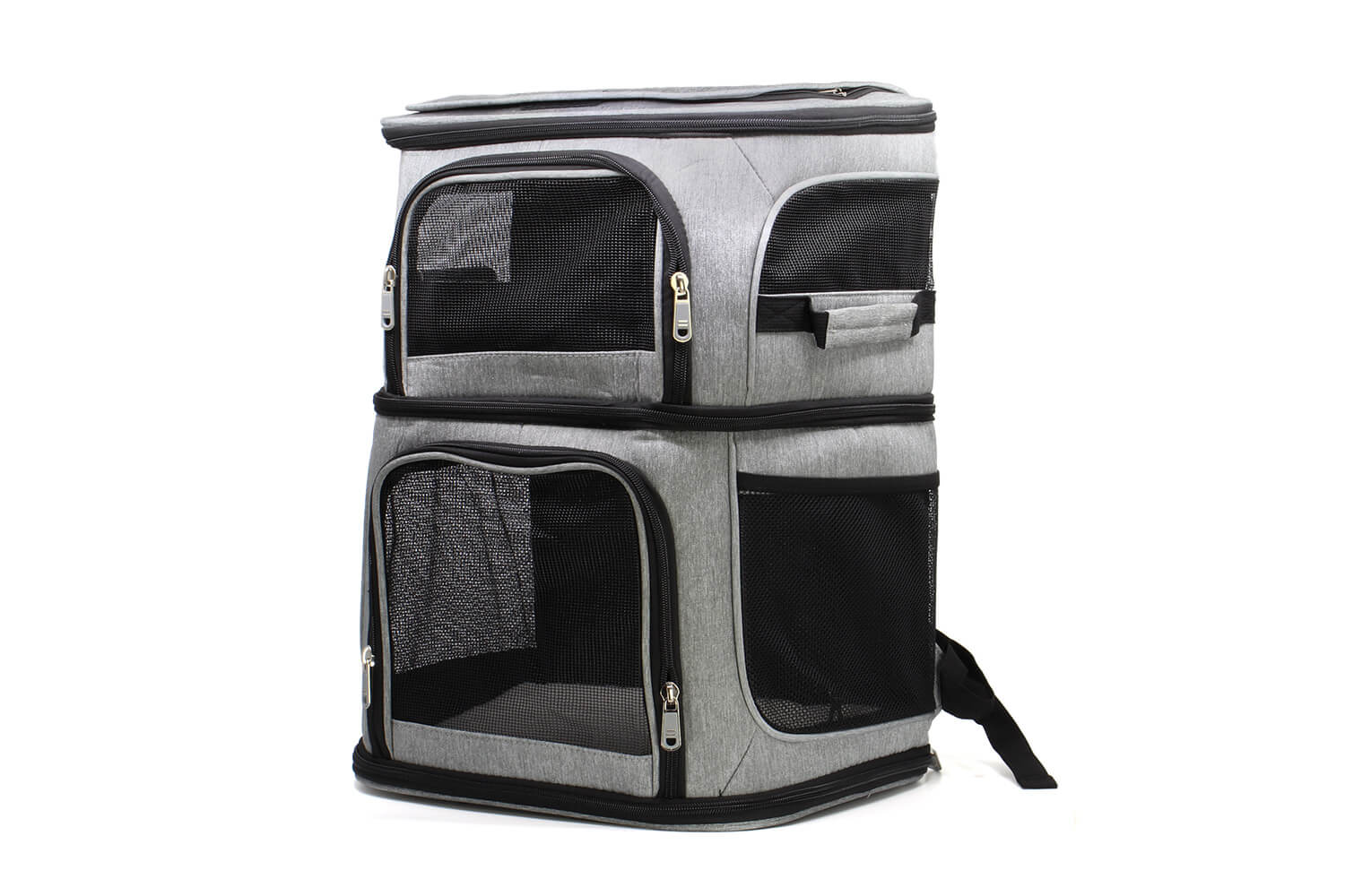 Vsepropejska Palm batoh pro dva psy Barva: Šedá