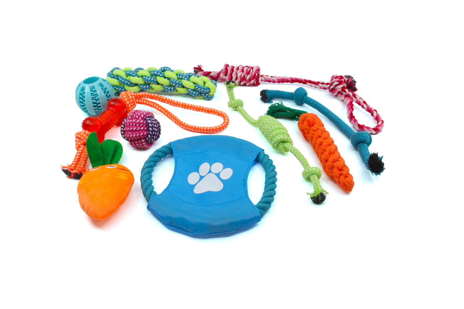 Levně Set XII přetahovací hračky pro psy | 10 ks