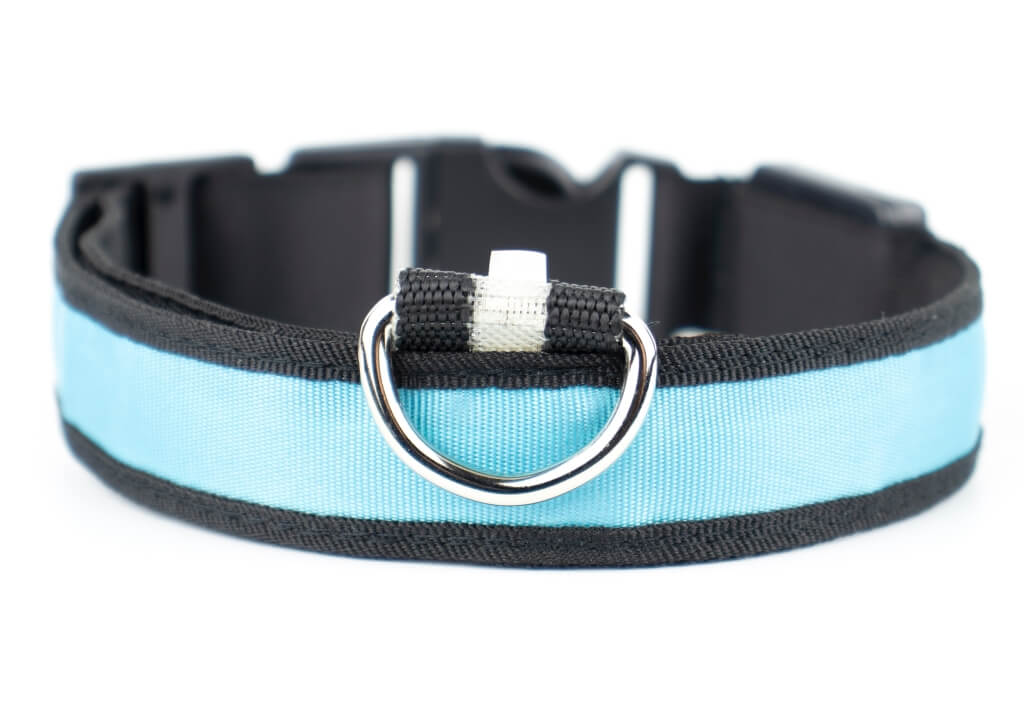 Light svítící obojek pro psa | 28 - 60 cm Barva: Modrá, Obvod krku: 45 - 52 cm