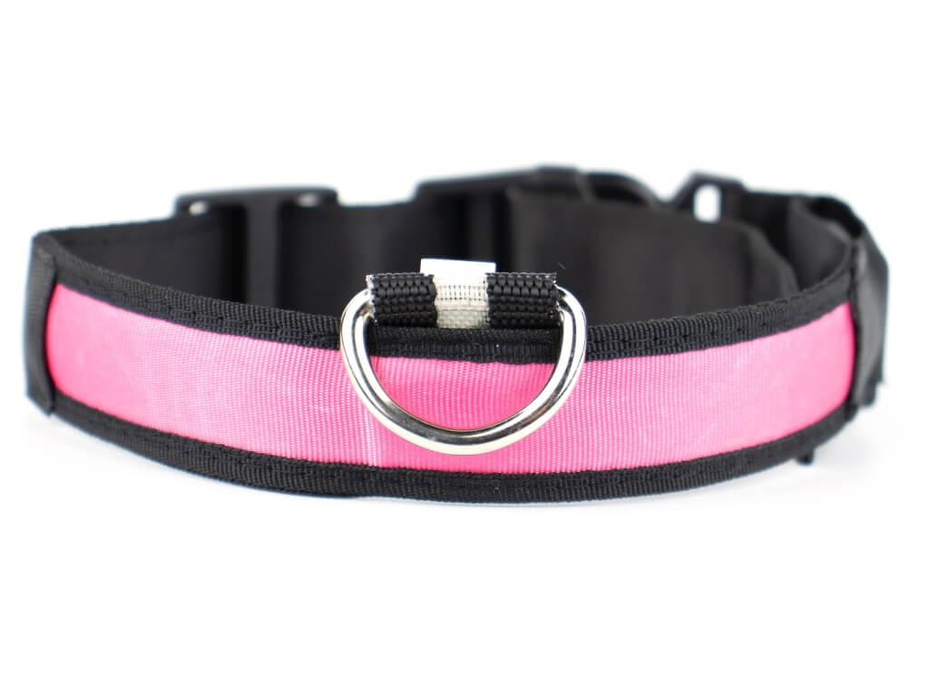 Light svítící obojek pro psa | 28 - 60 cm Barva: Růžová, Obvod krku: 33 - 43 cm