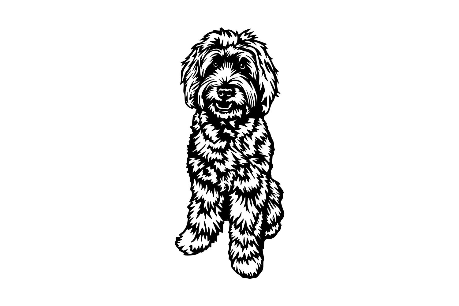 Levně Labradoodle 3 dřevěná dekorace na zeď